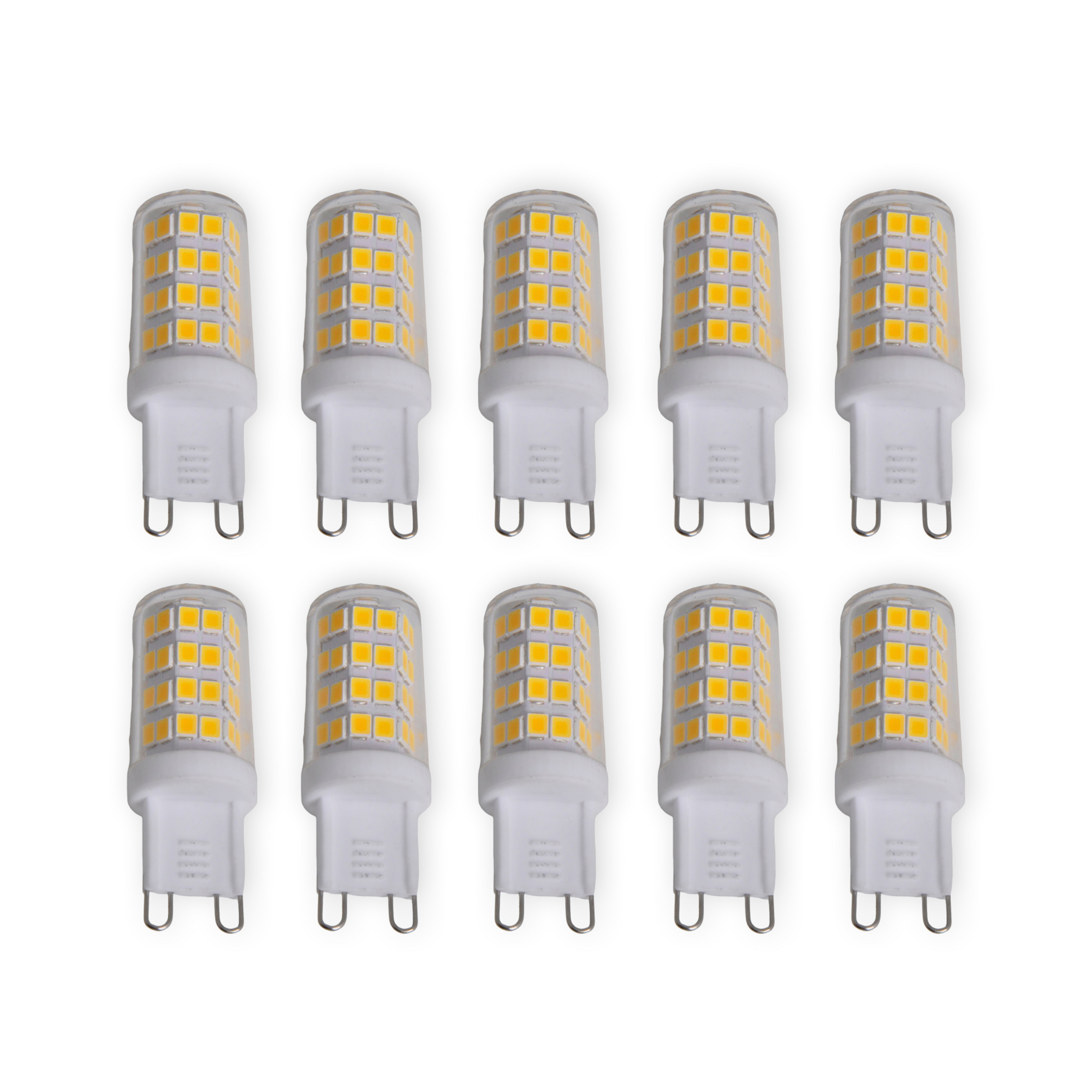 Lindby LED-Stiftlampe, 10er-Set, G9, 3 W, klar, 3.000 K