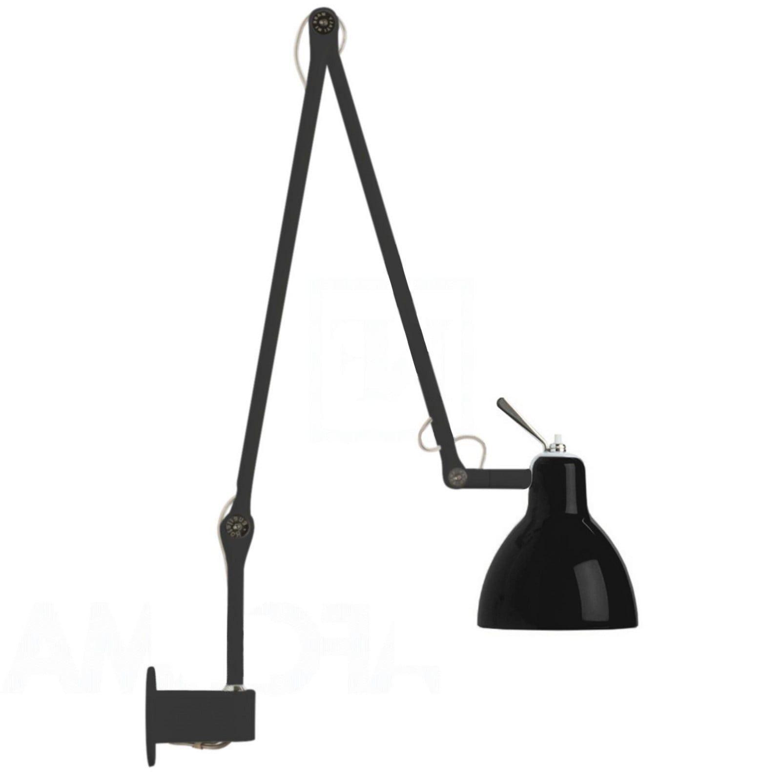 Luxy W2 V&auml;gglampa Svart/Mat Vit Rotaliana - Metall