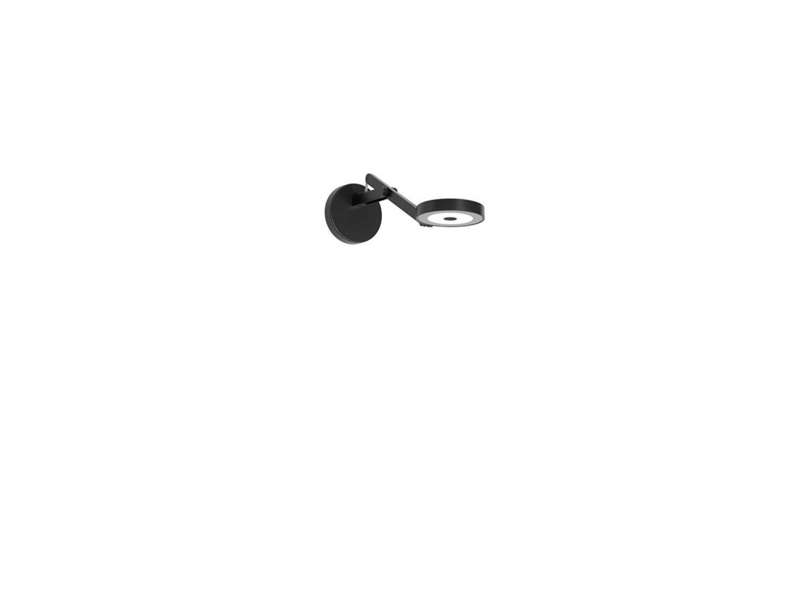 String W0 Wall Lamp w/Hole DTW Matte Black/Silver - Rotaliana