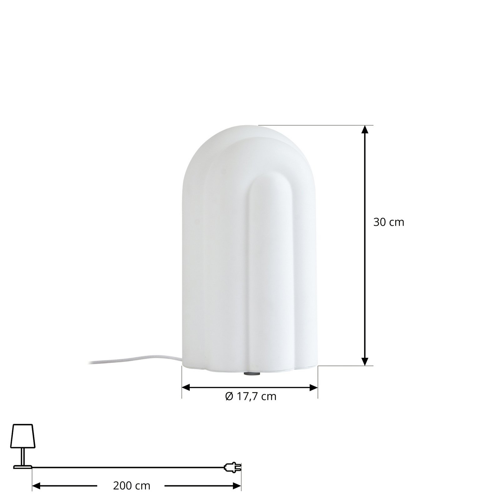 Lunja LED table lamp, 30 cm, white, CCT, glass - Lucande