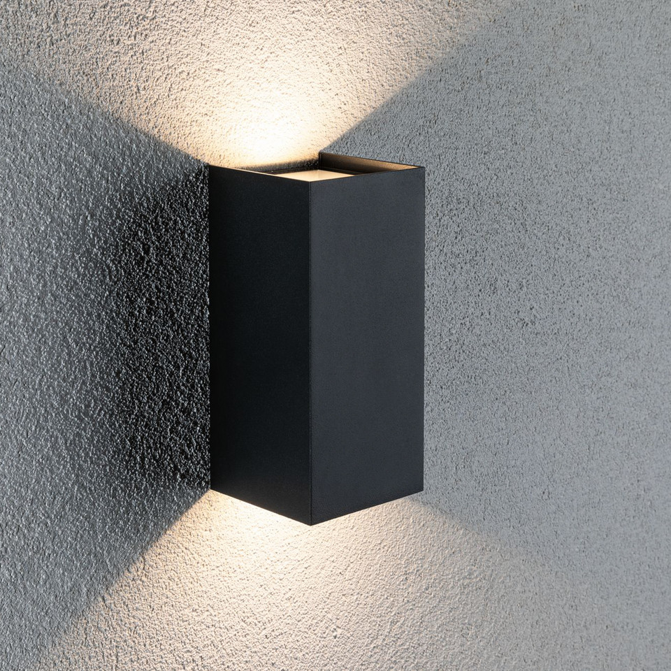 Paulmann Flame LED-utomhusvägglampa 22 cm, svart från Paulmann