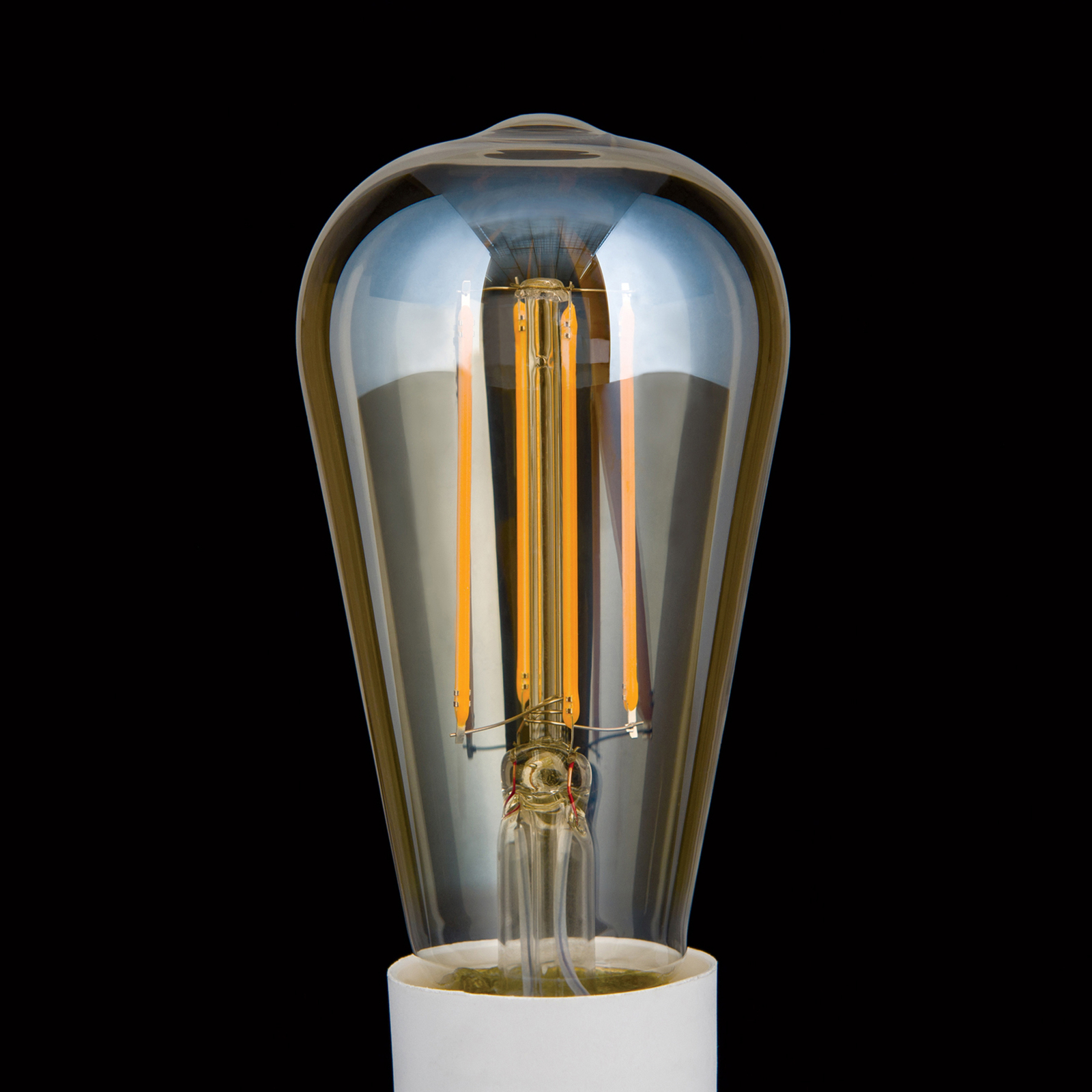 LED-Rustikalampe E27 ST64 6W amber 2.200K dimmbar