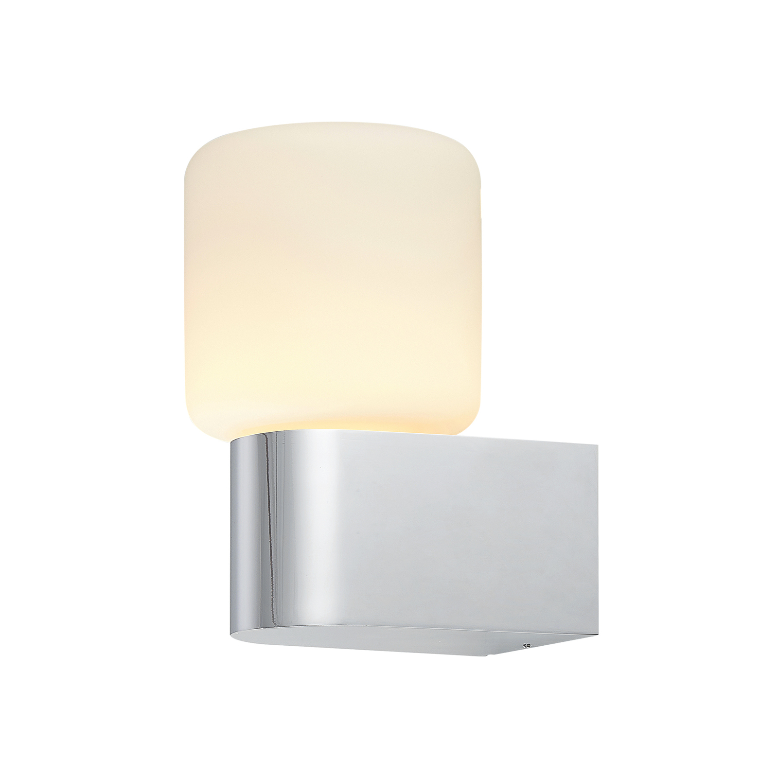 Molto Luce Lanu Flat buitenwandlamp, chroom, aluminium/glas