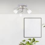 Spot pour plafond Sofia, fer/chrome/blanc, Ø 20 cm, 3 lampes