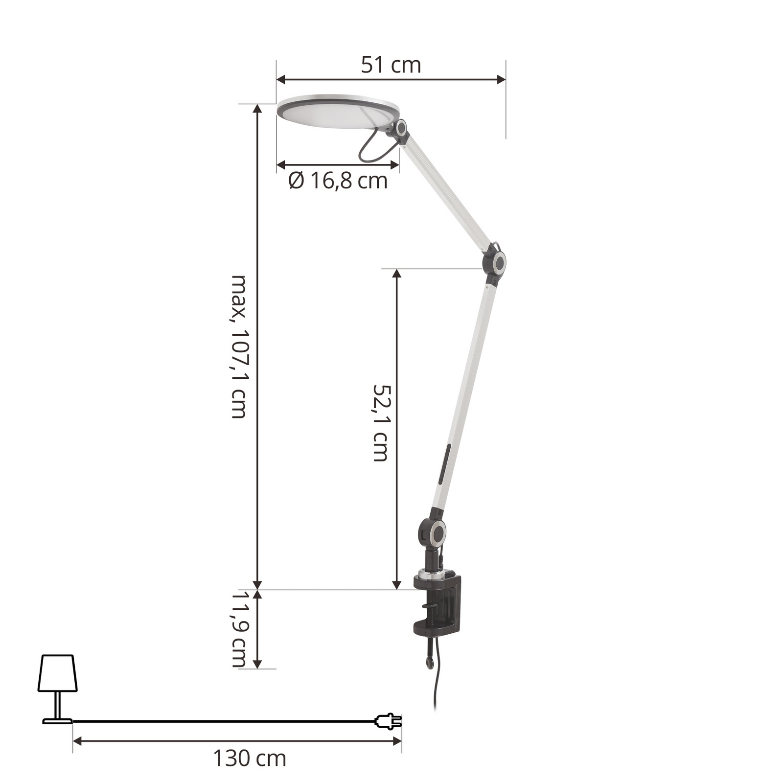 Lindby LED svetilo Nyxaris, srebrno, kovinsko, CCT, 52 cm