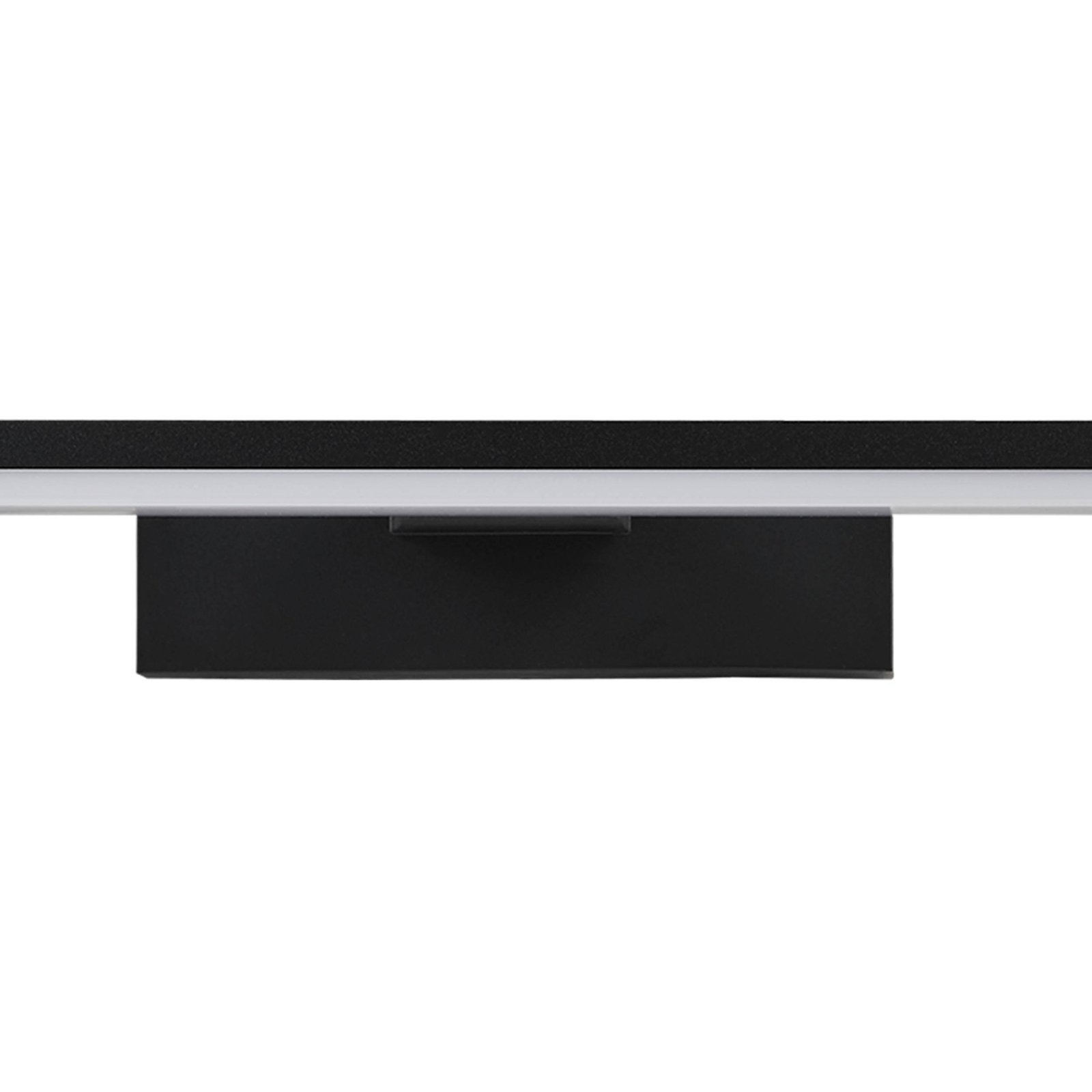 LED-vegglampe Pandella 1, lengde 60 cm, svart, aluminium