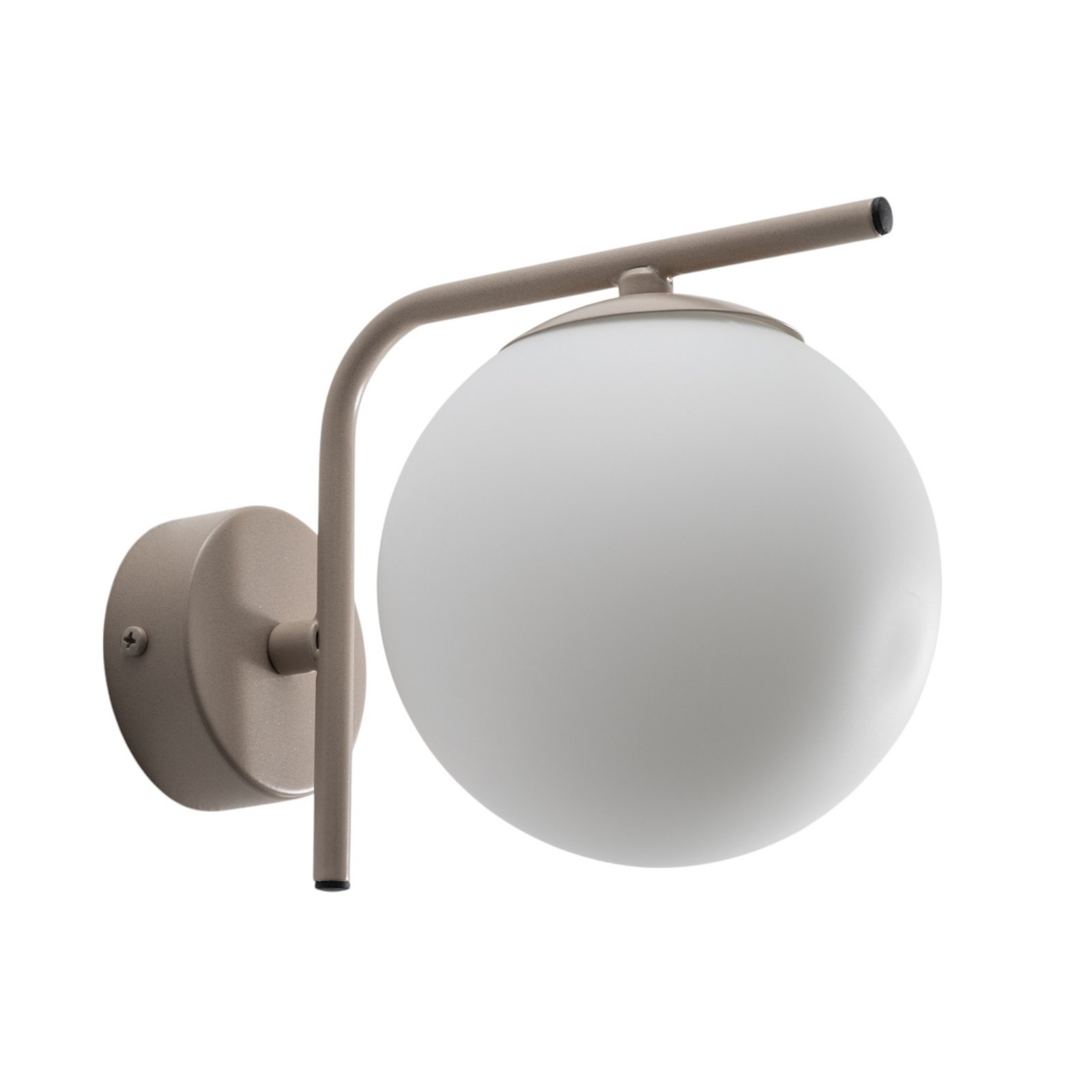 Applique murale Aurora, beige, verre, hauteur 17 cm, boule, E14