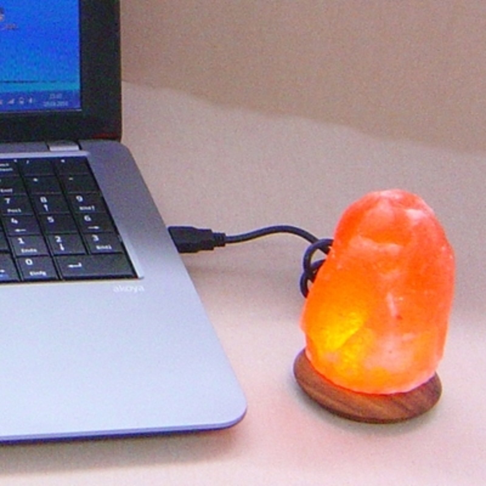 Compus LED-saltlampe med USB til computer & laptop