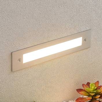Aplique LED empotrado Roni acero inoxidable, 27 cm