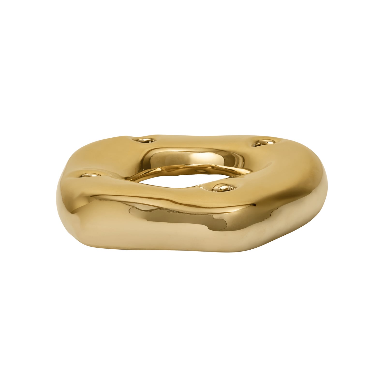 Portavelas Bellure Ring, latón y porcelana - ferm LIVING