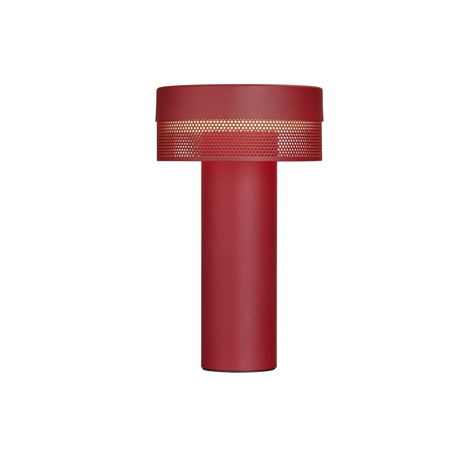 HELL Lampe à poser LED rechargeable, hauteur 24cm, rouge indien