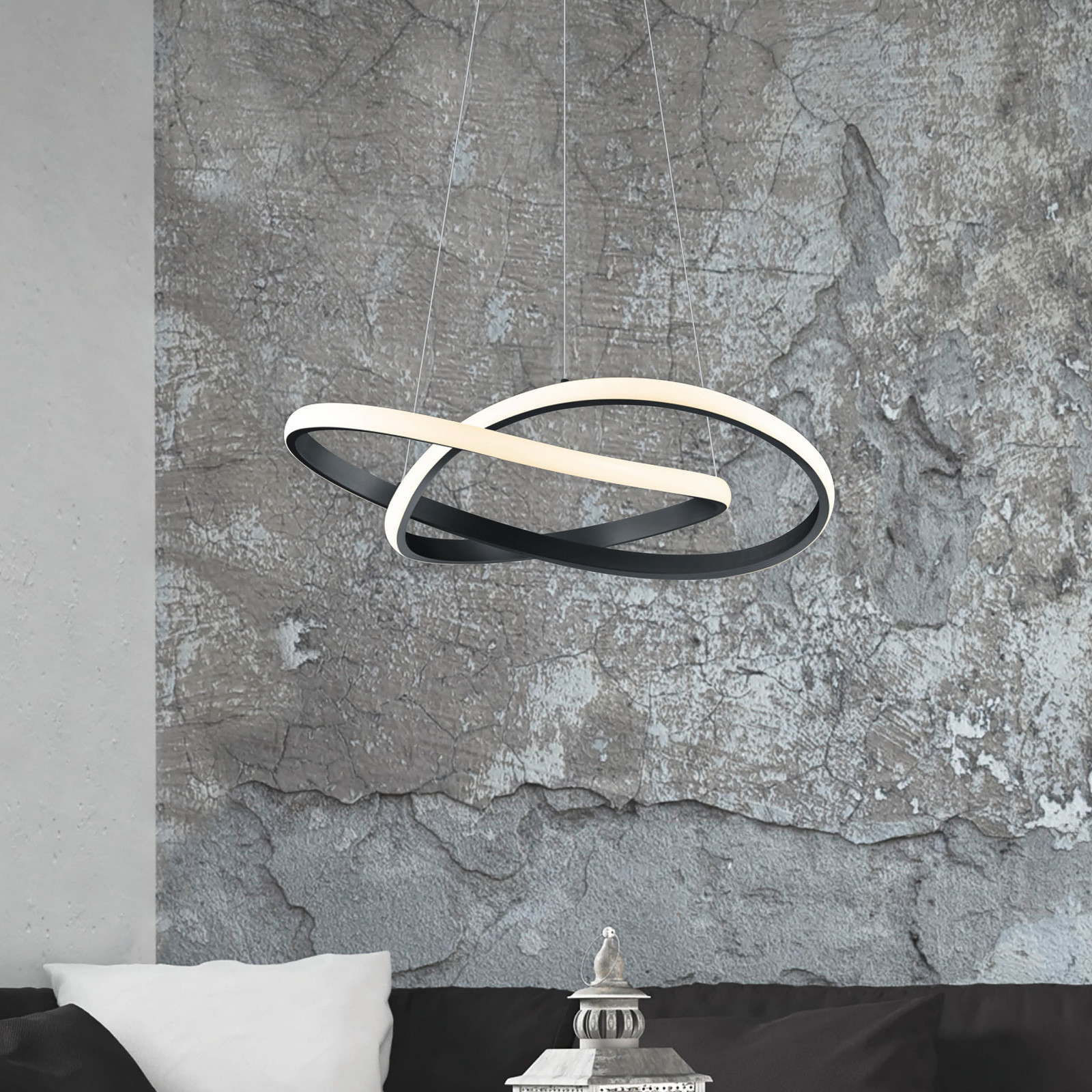 Lampă suspendată cu LED Course negru 3.000 K Ø 60 cm metal