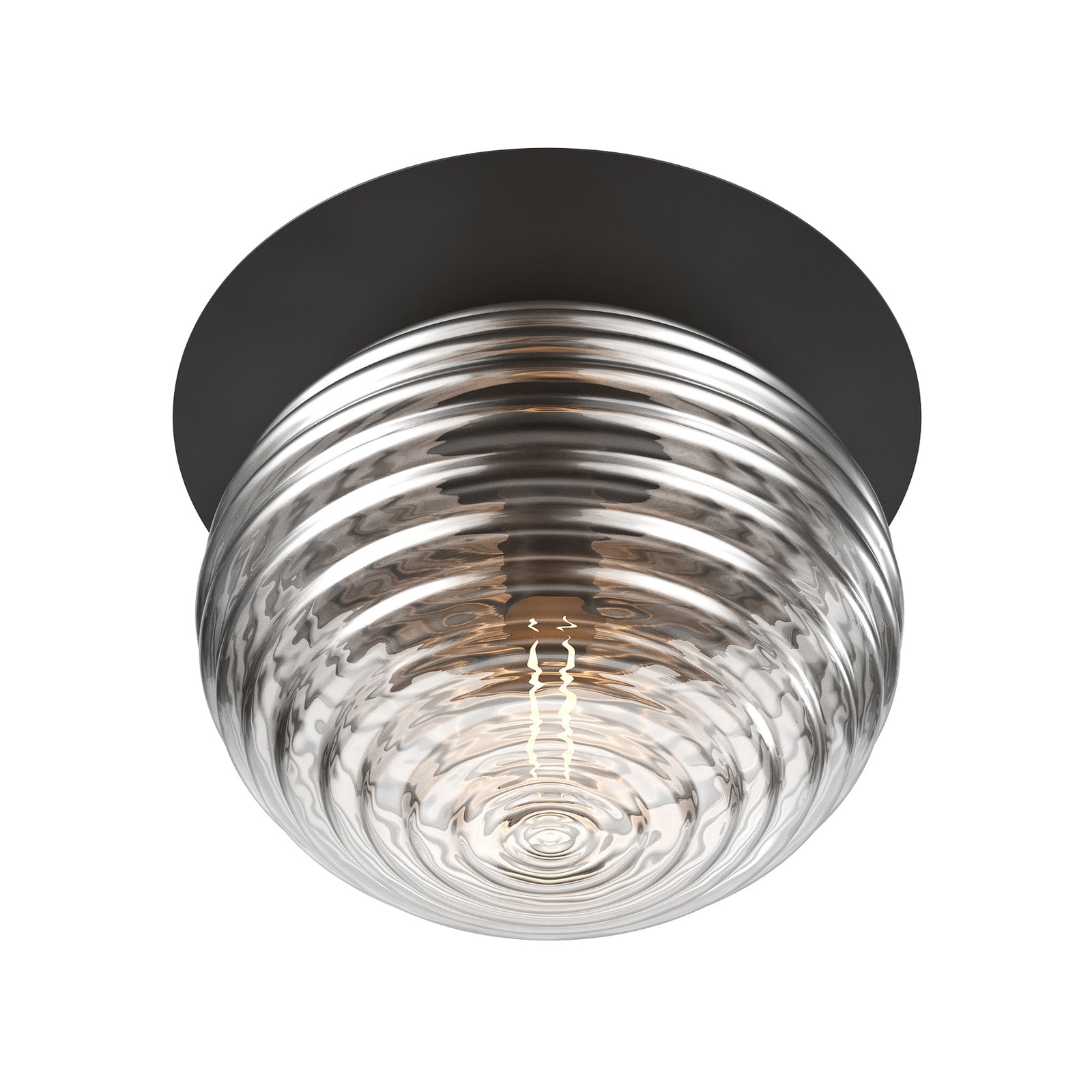 Maytoni Reels ceiling light, black / grey, Ø 35 cm, glass