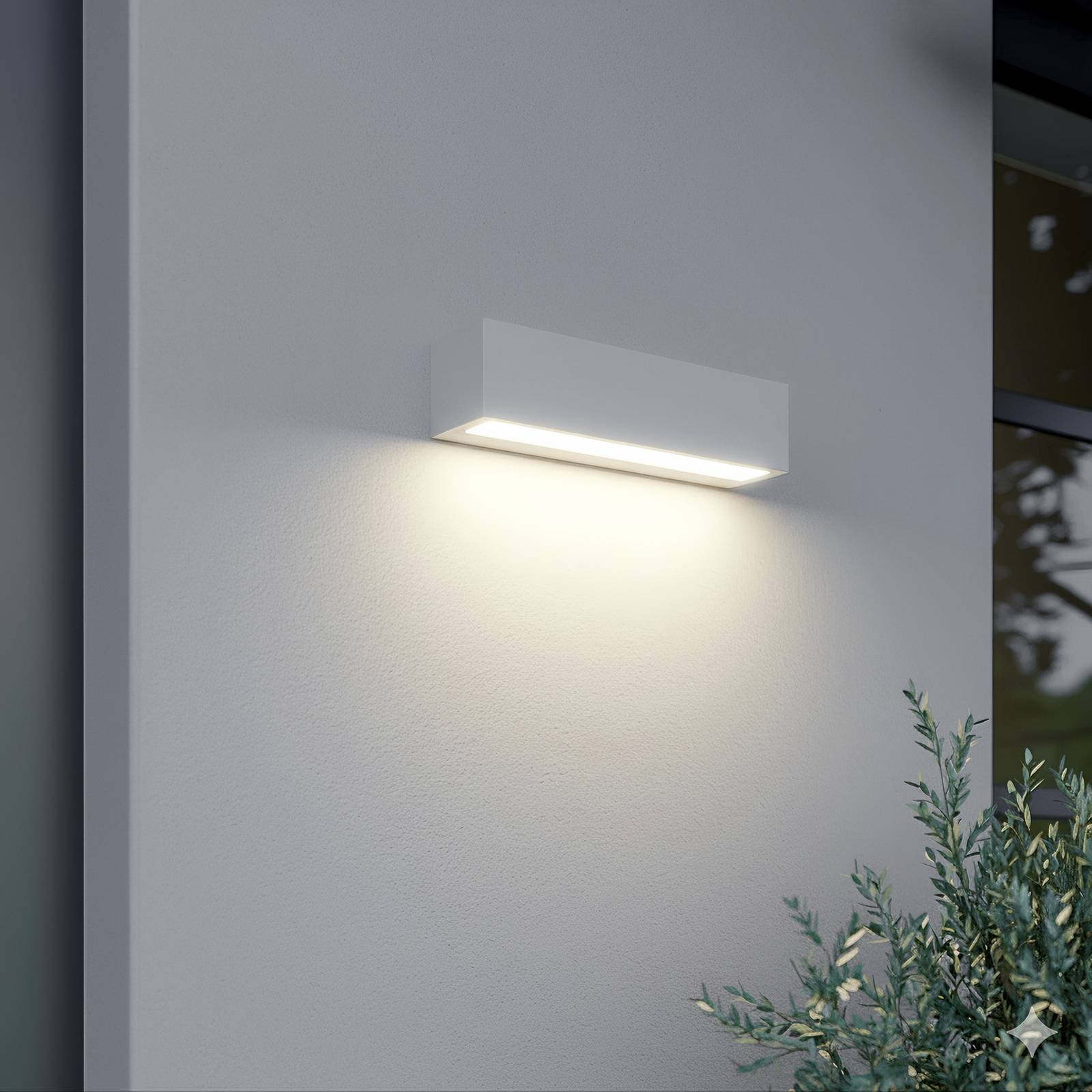  Lucande Lucande Led-außenwandleuchte Lengo, 25cm, Weiß, Down, 3000k 