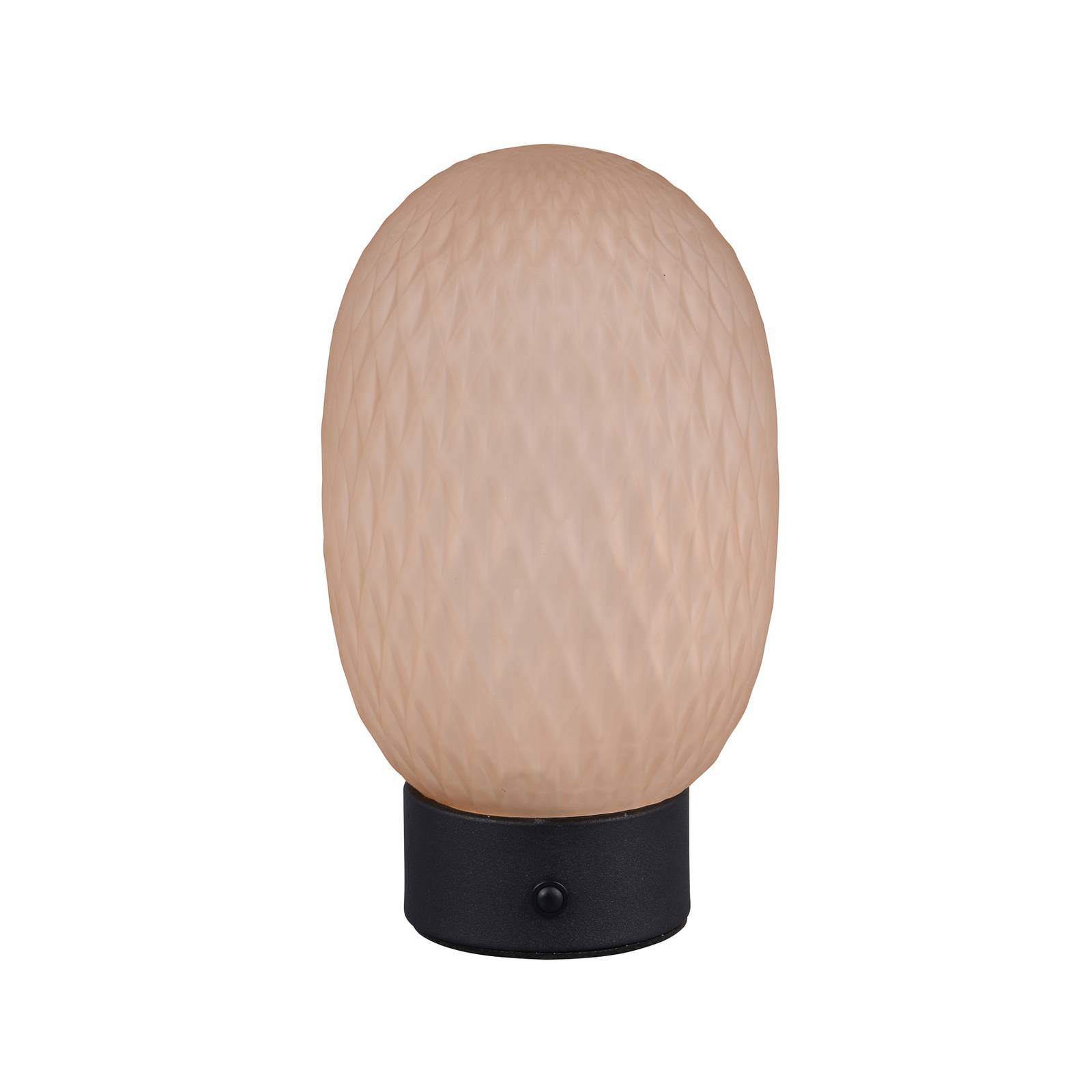 LED-Akku-Tischleuchte Facette, amber, USB, Glas