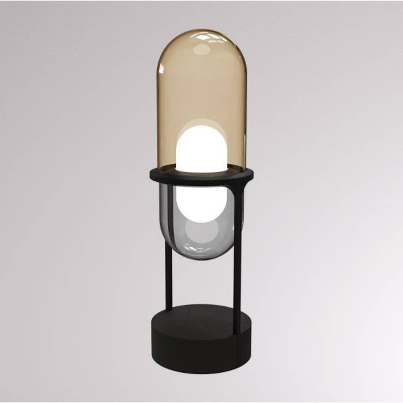 Pille lampe à poser LED champagne/grise