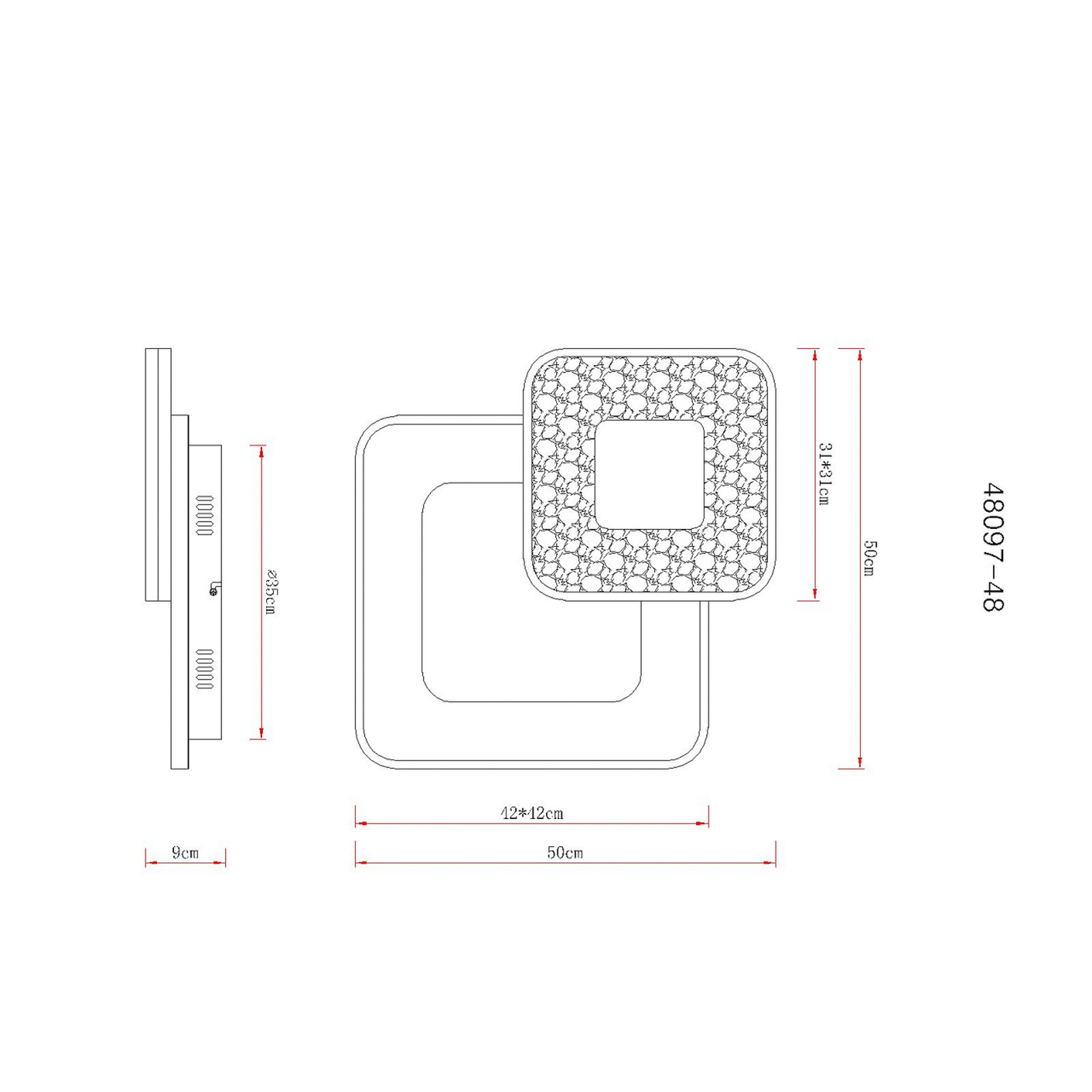 LED plafondlamp Mosaiko, lengte 50 cm, wit/zandkleurig metaal LED plafondlamp Mosaiko, lengte 50 cm, wit/zandkleurig metaal