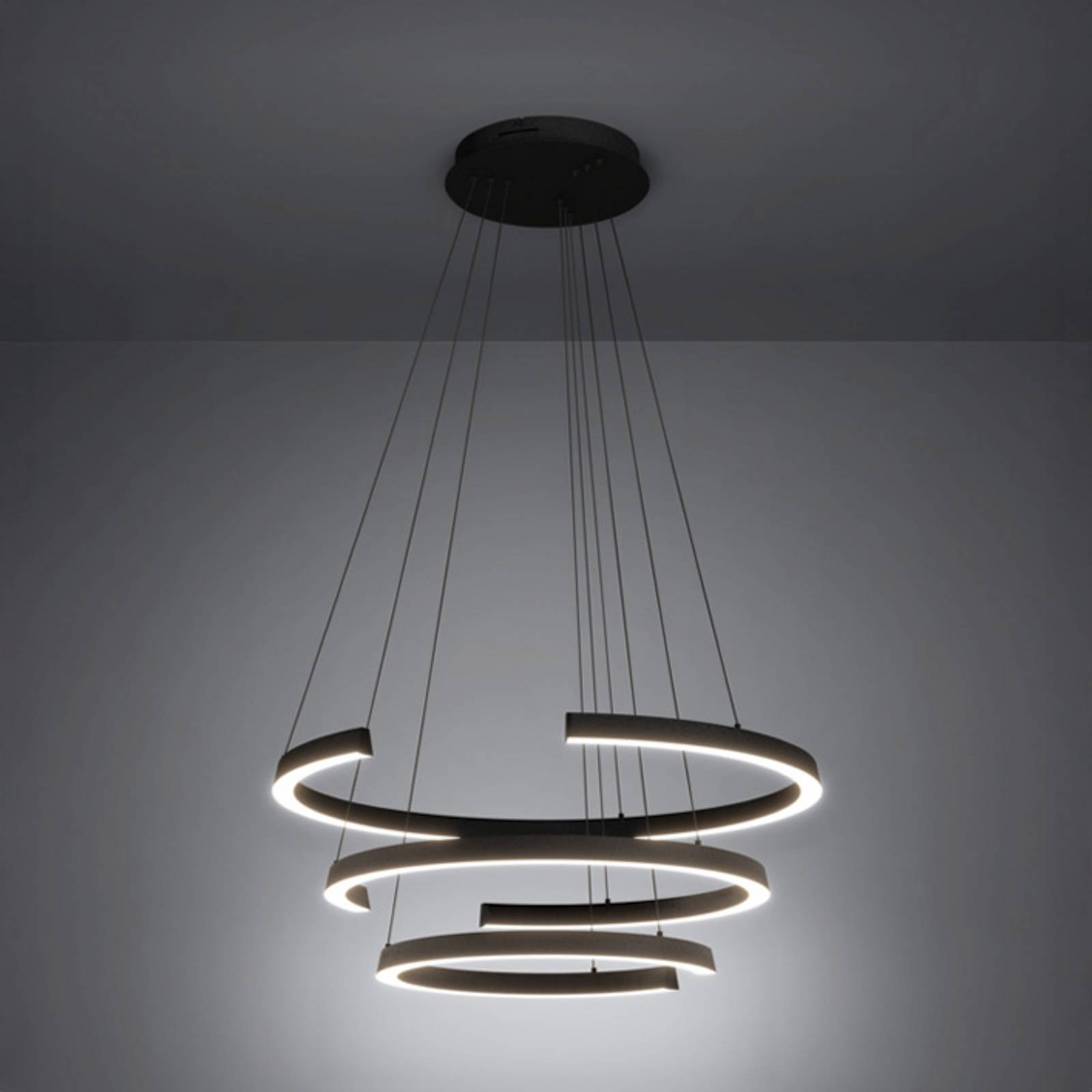 Żyrandol LED Stars of Light LABONETE, czarna, Ø 80 cm, 3-punktowy