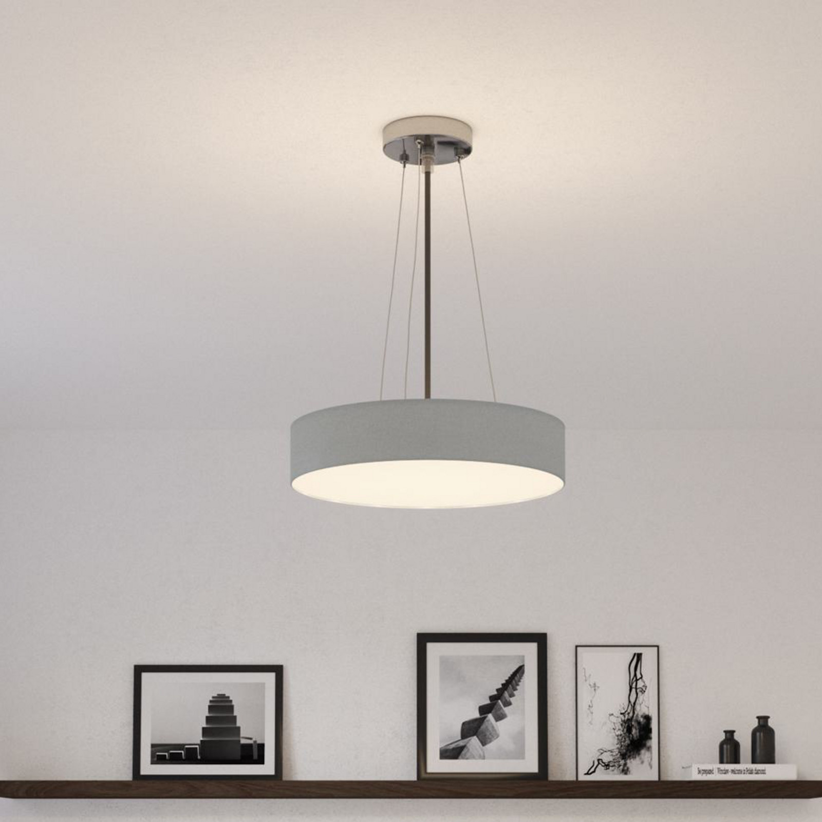 Smartwares Plafonieră Mia gri Ø 50 cm - Camera de zi / sufragerie - modern - Țesătură / Textil