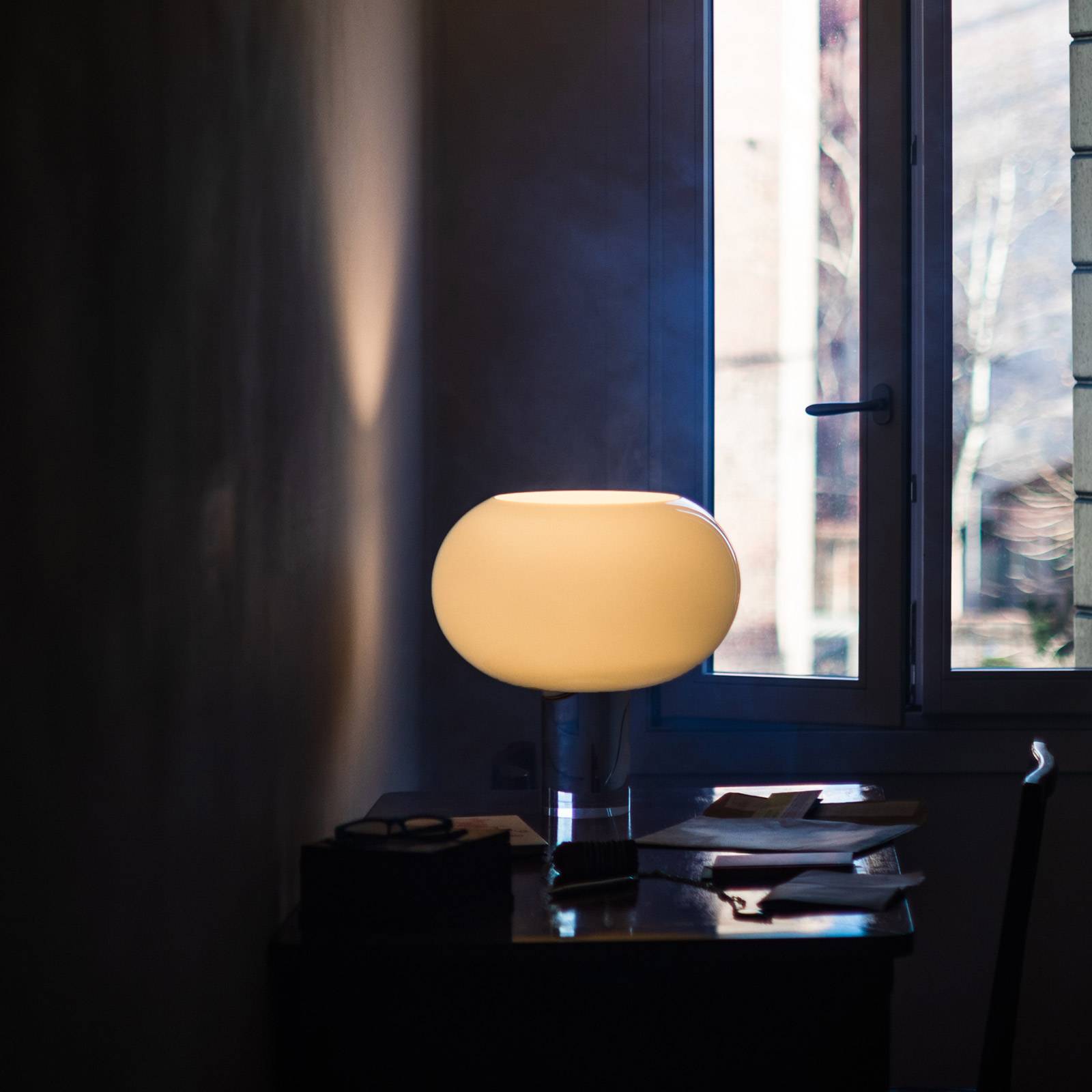 Lampa stołowa Foscarini Buds 2, biały, szkło, tworzywo sztuczne, E27