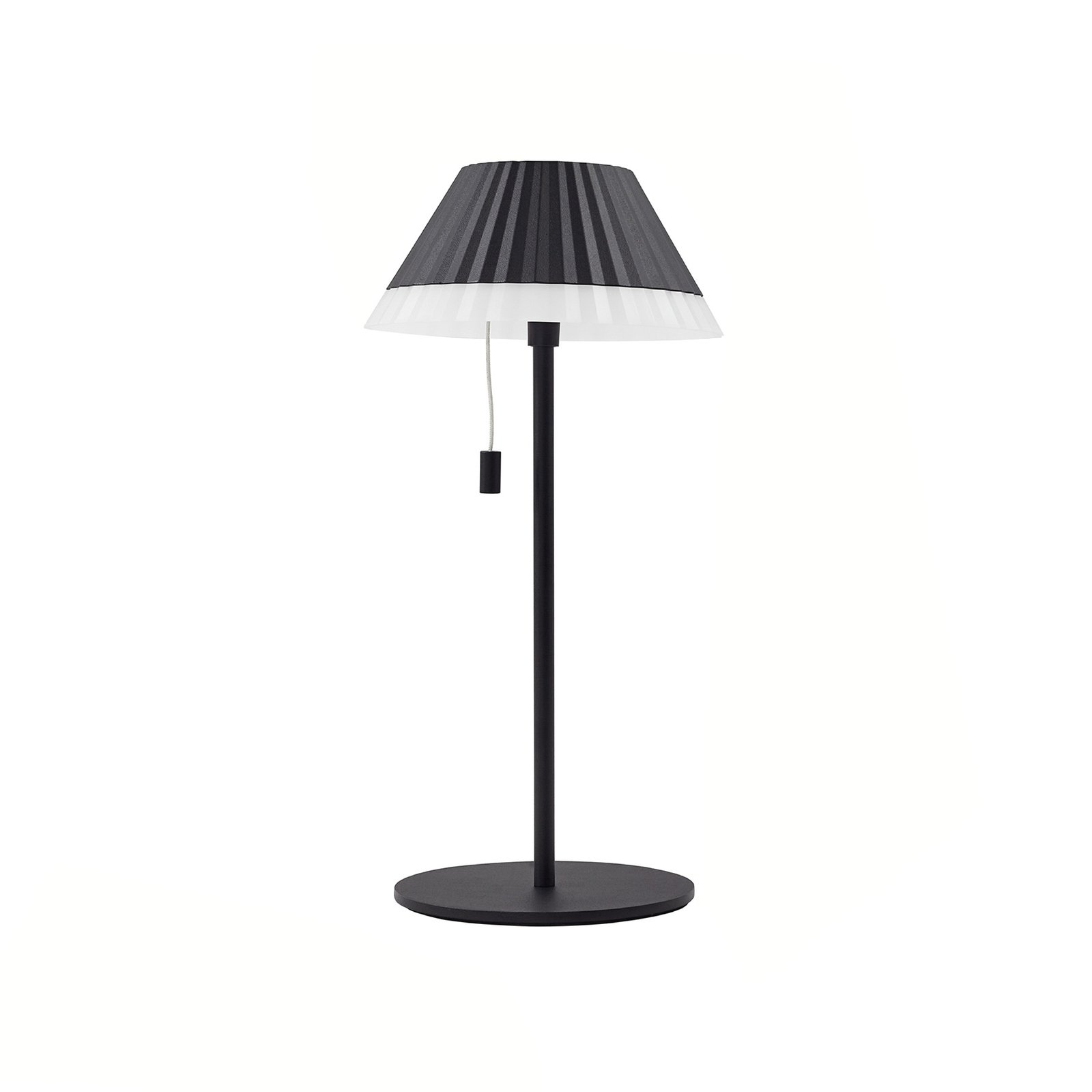 Nabíjecí stolní lampa Lindby LED Ilvi, černá, hliník, Ø 17,5 cm