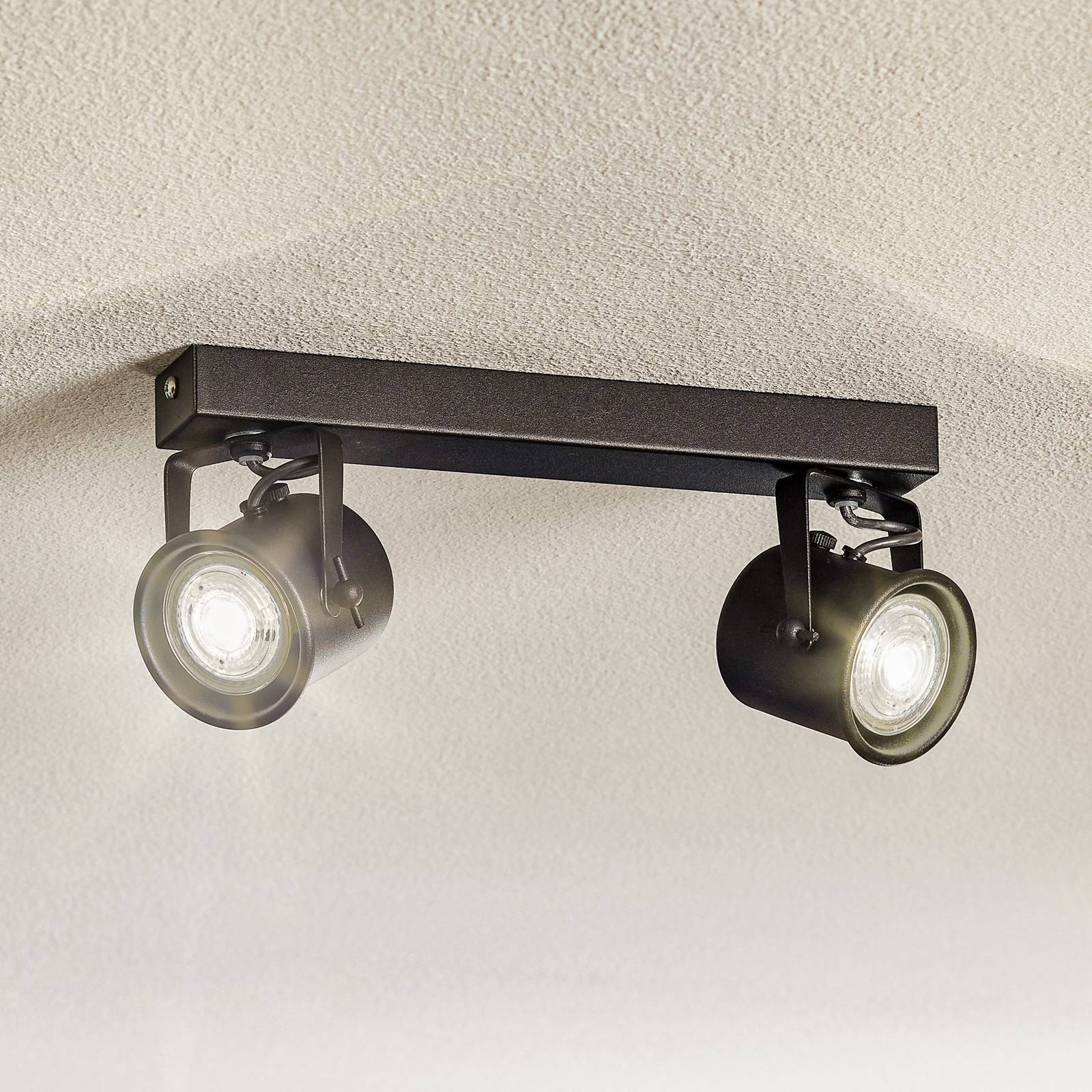 Takspotlight Canico, 2 lampor, svart