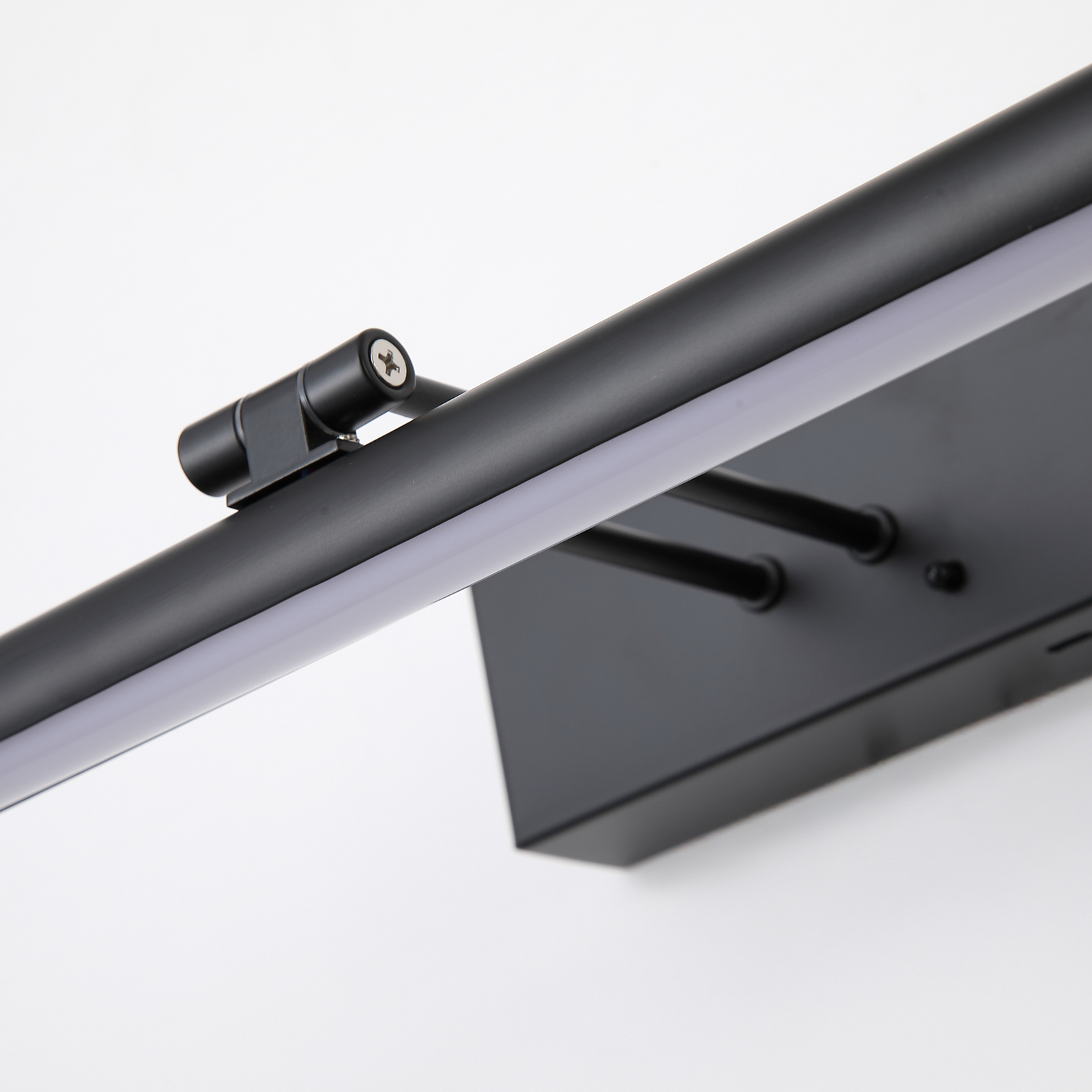 Applique murale LED rechargeable Holton, noir mat, largeur 45 cm, CCT