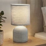 Bordslampa Ino, grå, höjd 28 cm, E14, keramik, textil