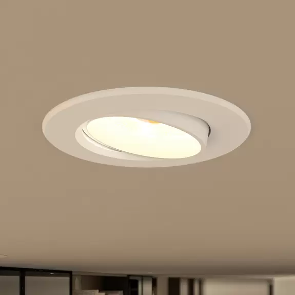 Lampenwelt Prios LED-Einbauleuchte Shima, weiß, 7 W, 3000K, dimmbar