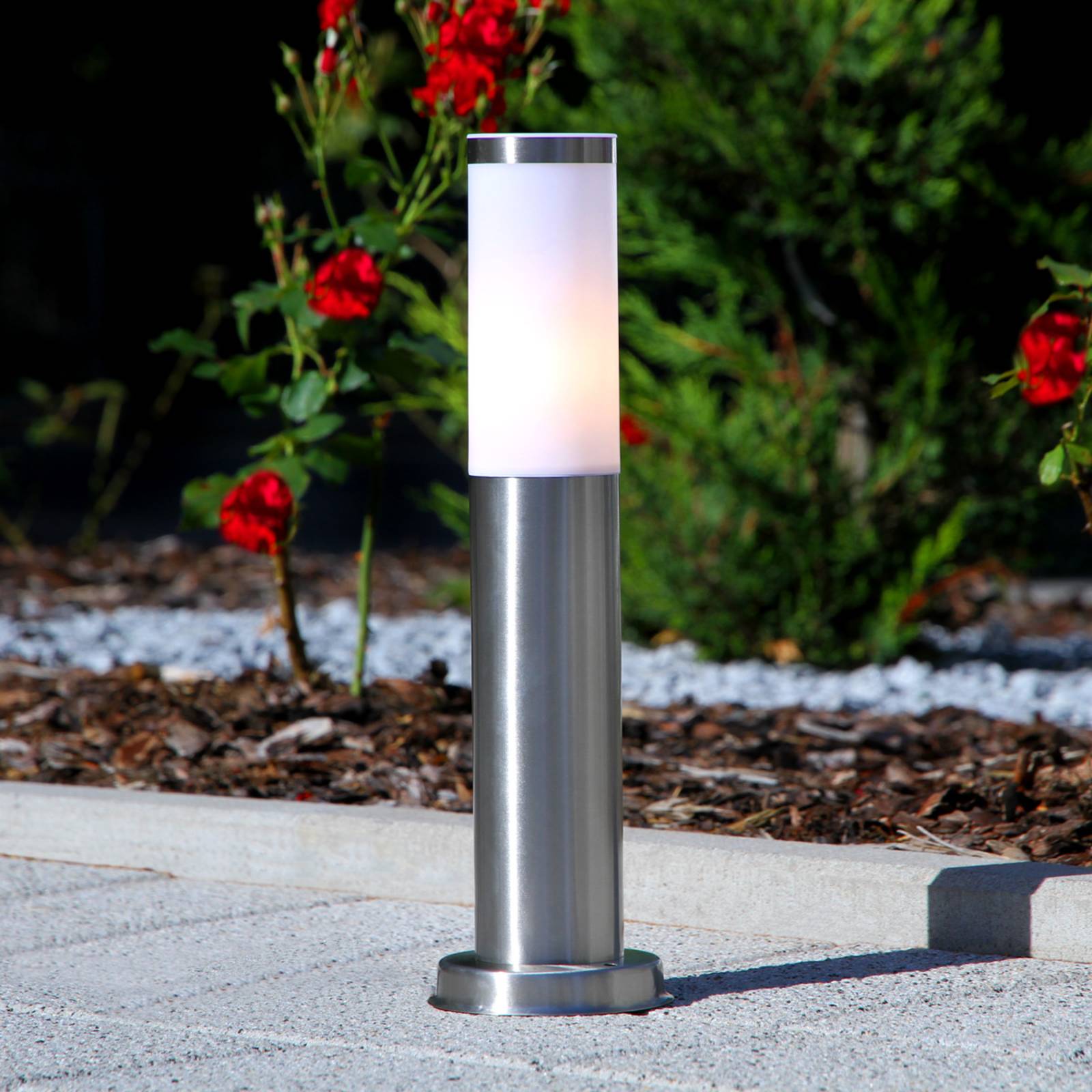 Lindby luminaire pour socle en inox Kristof