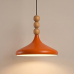Candeeiro suspenso Eysan, laranja, Ø 35 cm, metal, E27