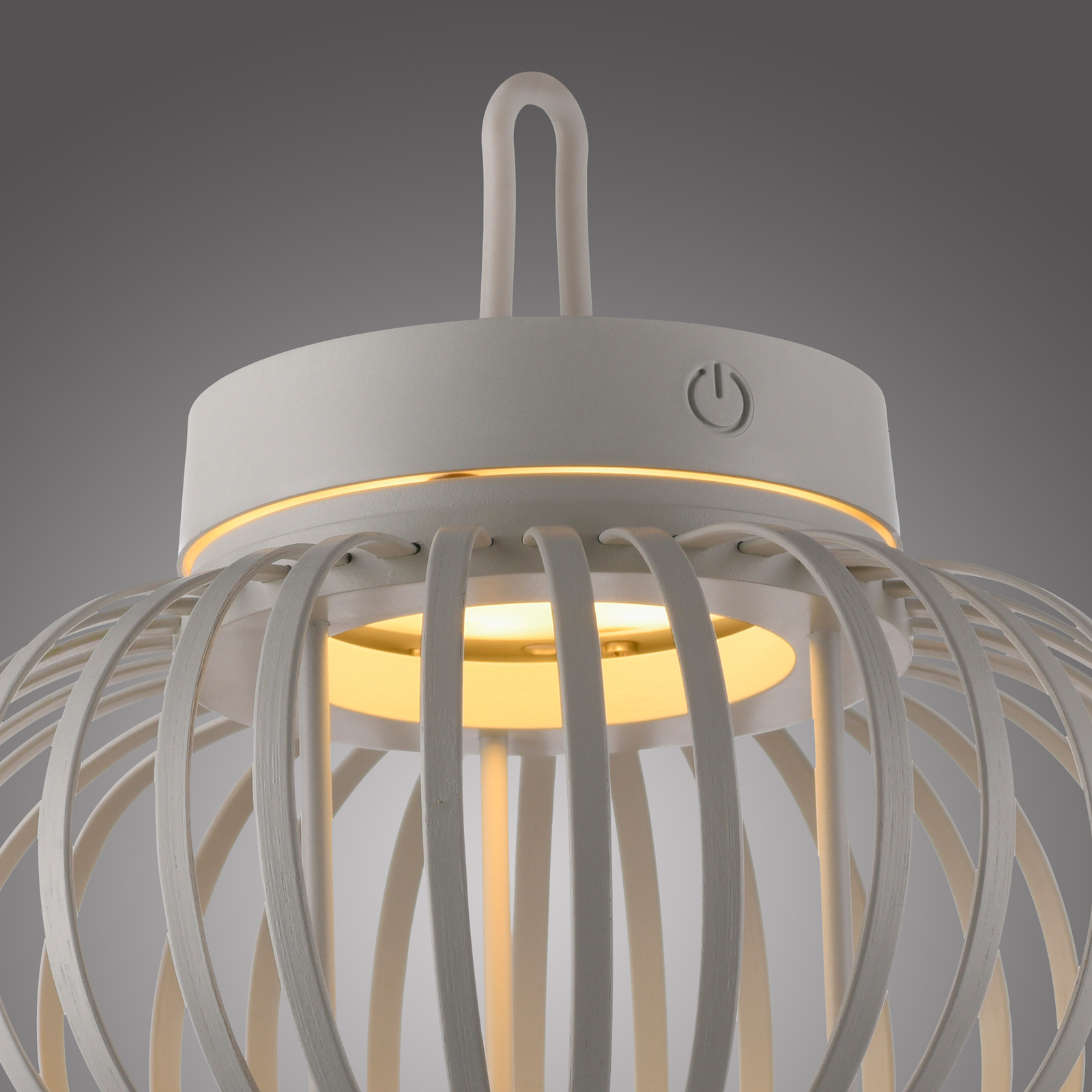 JUST LIGHT. LED įkraunama stalinė lempa Akuba pilkai smėlio spalvos 22cm