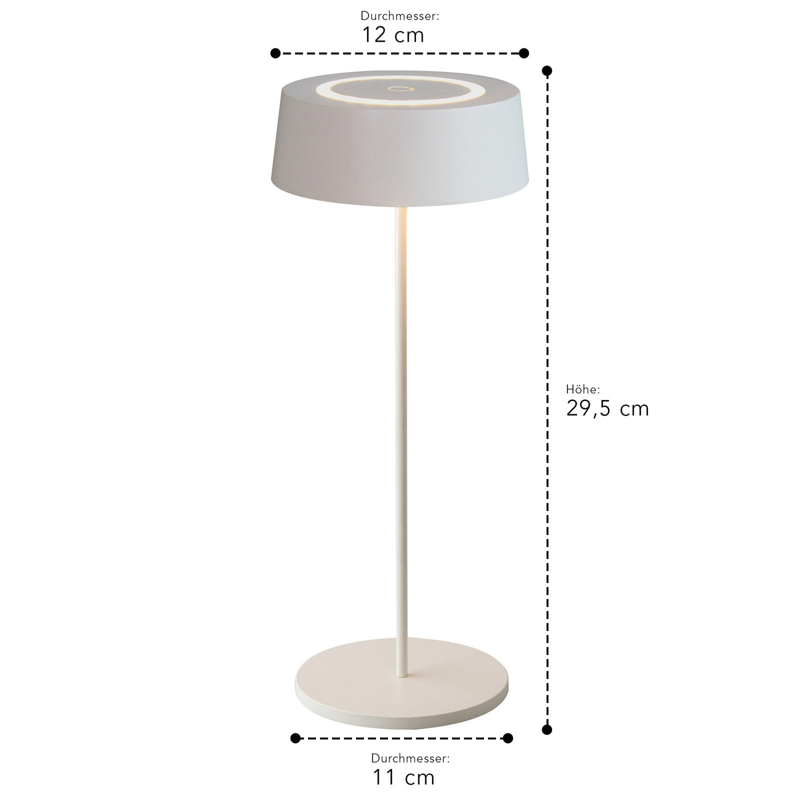 Cocktail LED battery table lamp, dimmable, white