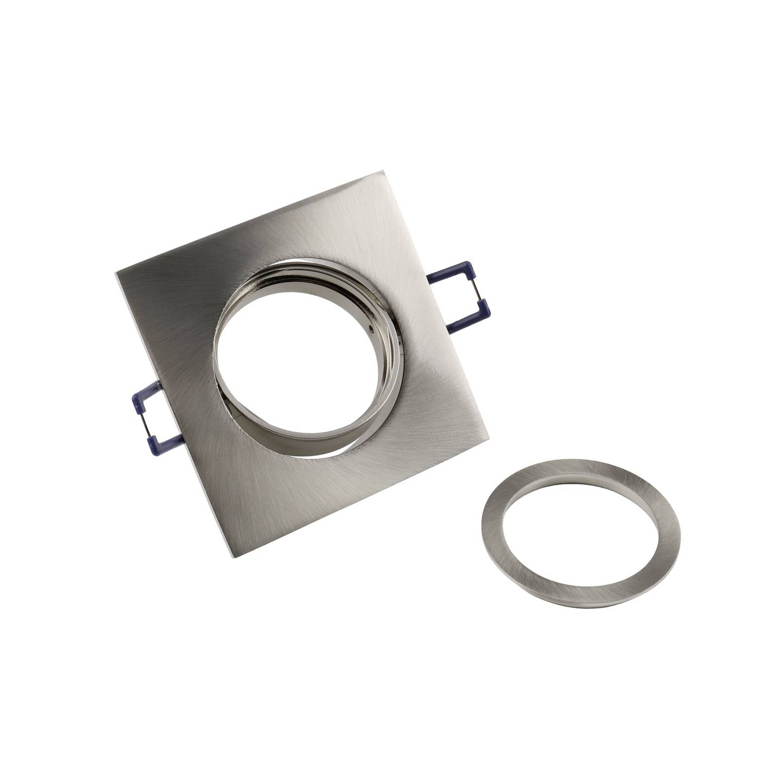 Deckeneinbaulampe Samsola, silber gebürstet, 9 x 9 cm Metall günstig online kaufen