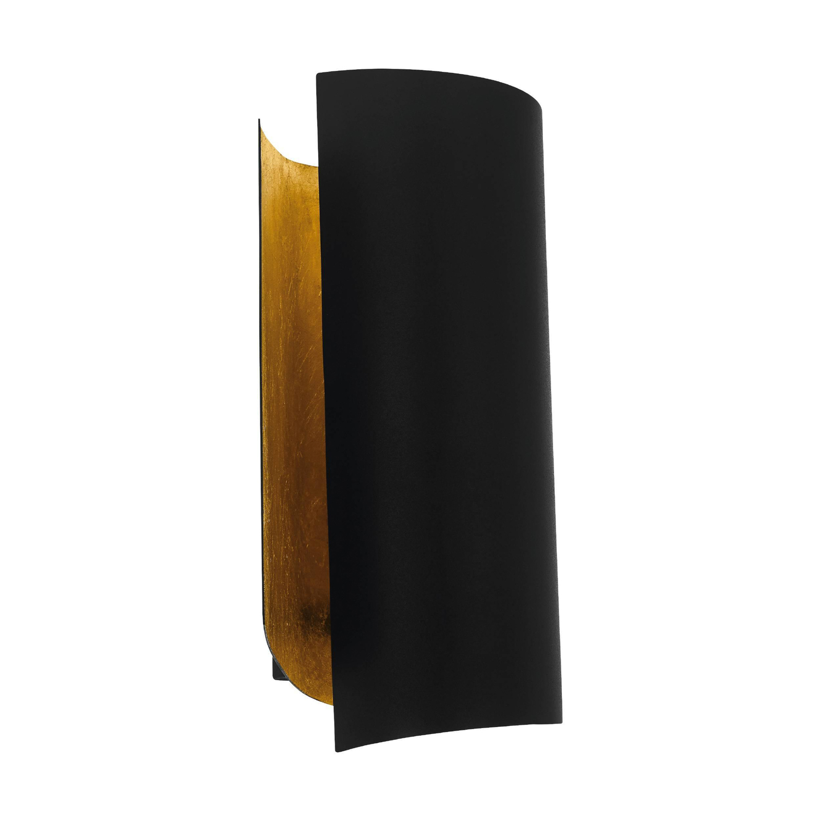 Falicetto wall light, black/gold-coloured