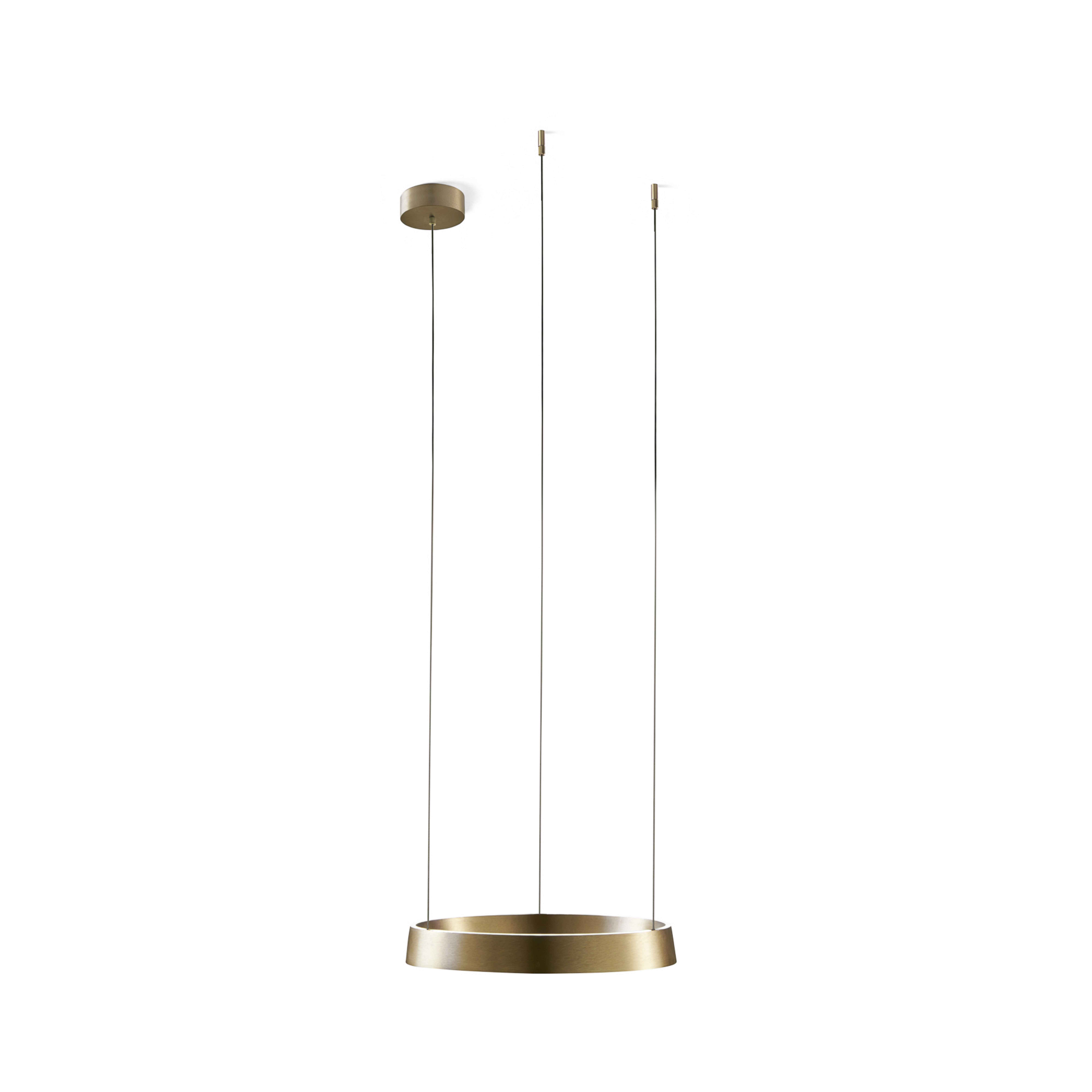 Edge Round LED hanging light, brass, Ø40cm, CCT - Light-Point
