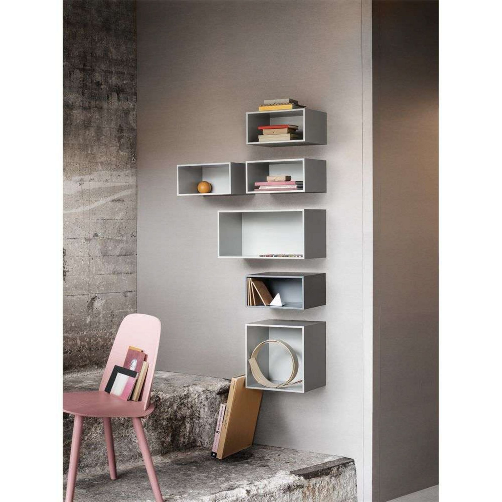 Mini Stacked Storage System Small Light Grey - Muuto