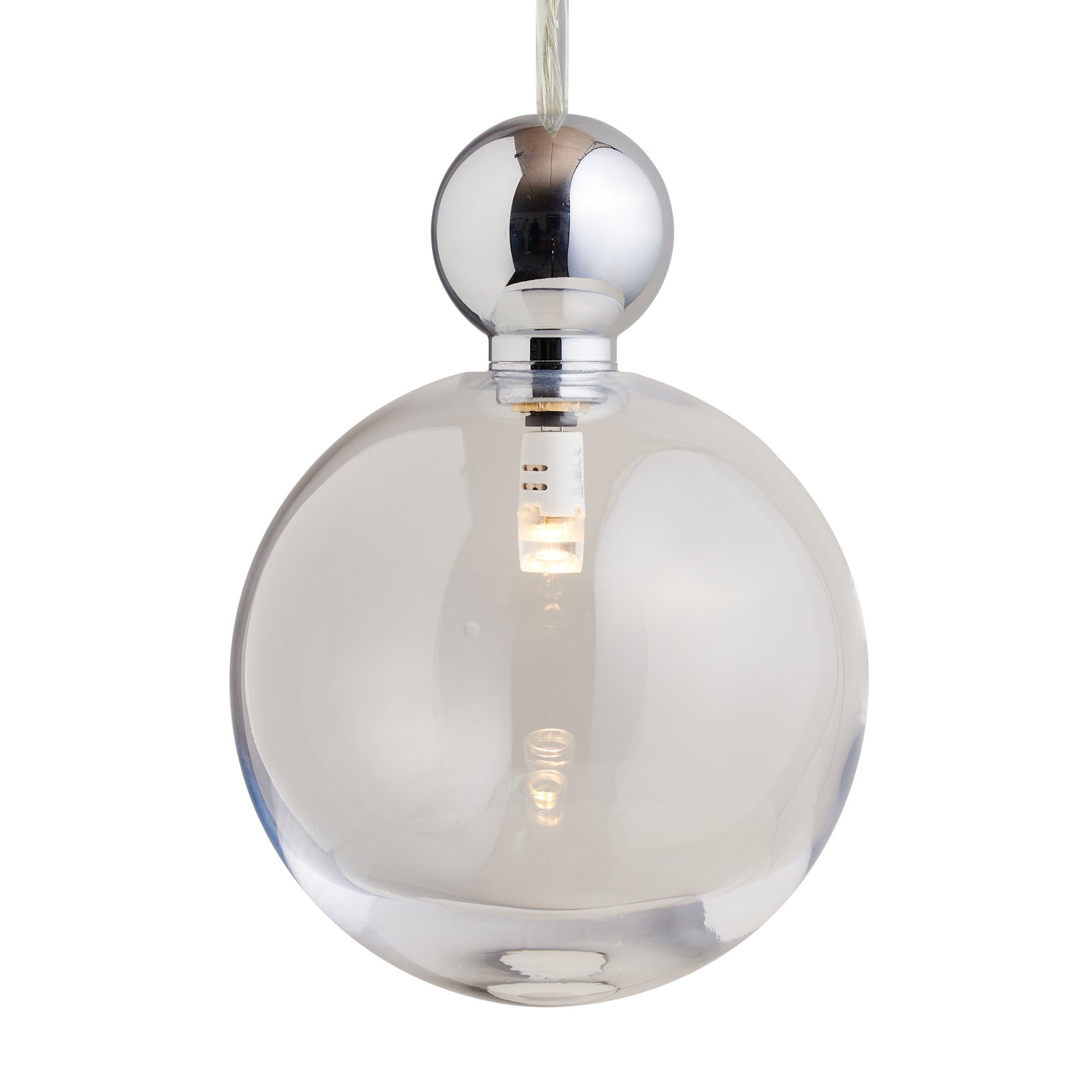 EBB & FLOW Uva L függő lámpa gömb ezüst, átlátszó