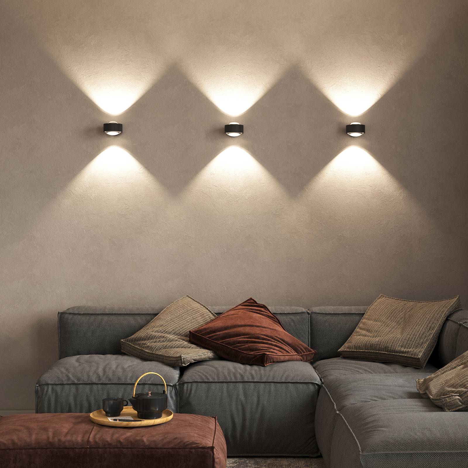 Top Light Puk Maxx Wall LED klara linser matt svart