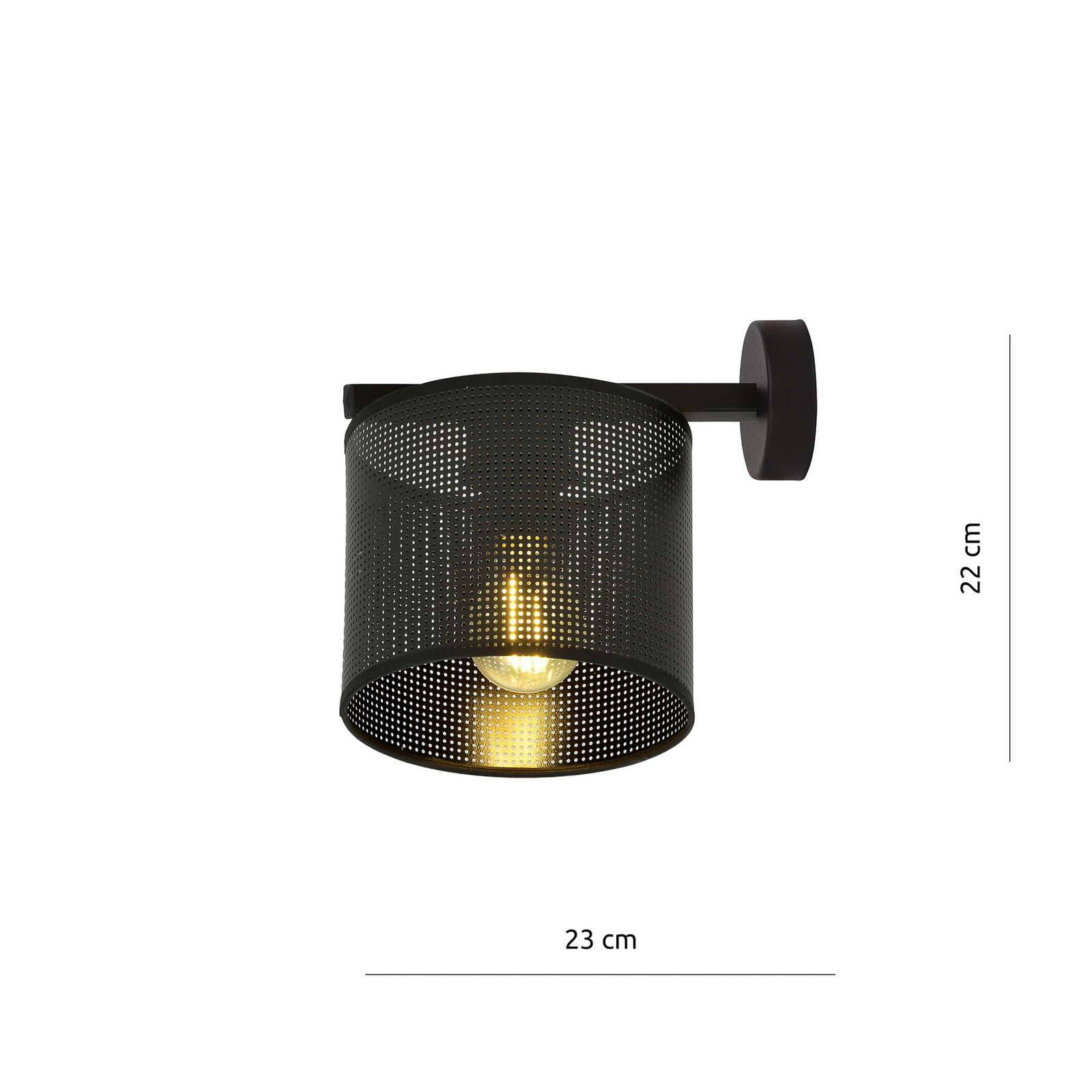 Wandlamp Jordan, zwart, 1-lamp