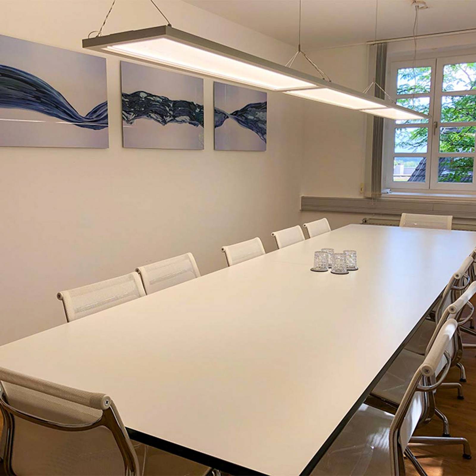 DOTLUX LED-Hängeleuchte OFFICE weiß 120 x 30 cm CCT 54 W dim günstig online kaufen