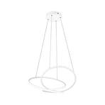 Darvin LED pendant light, length 84 cm, matt white, metal, CCT