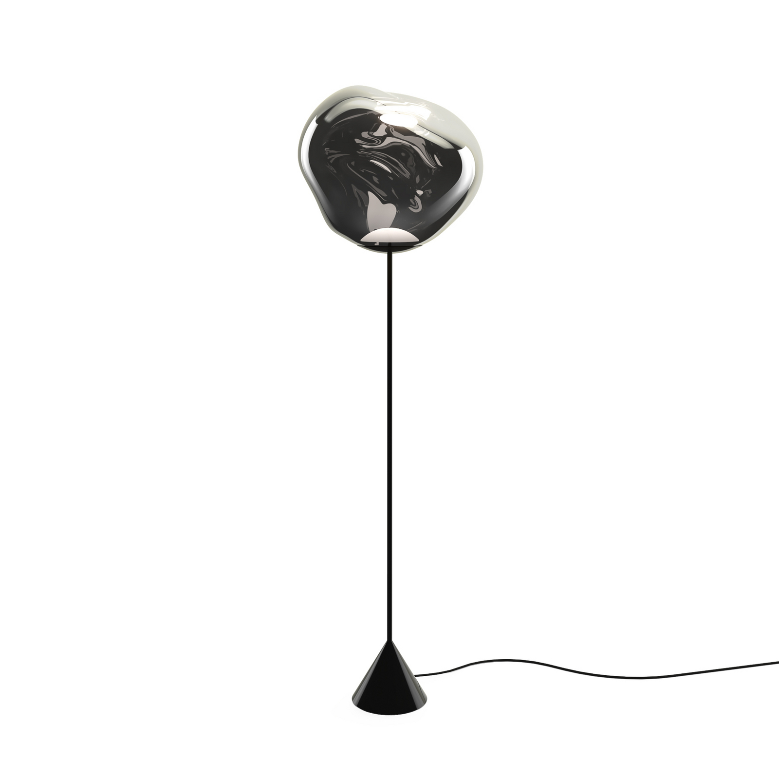 lámpara de pie LED Melt Cone Slim de Tom Dixon, color cromo, euro