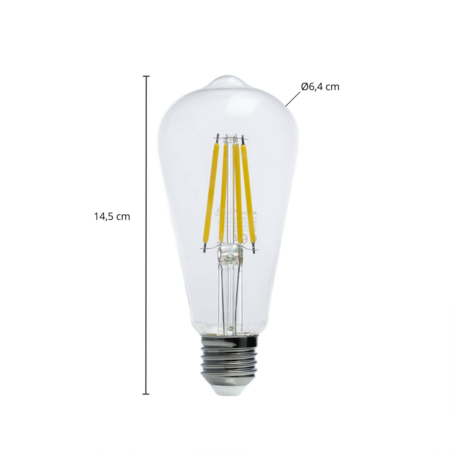Arcchio LED-rustiklampa klar E27 3,8W 3000 K 806lm