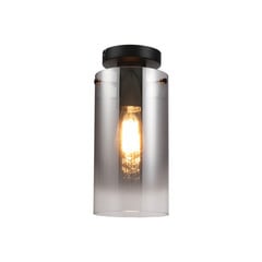 Lámpara de techo Ventotto, negro/humo, Ø 15 cm, cristal