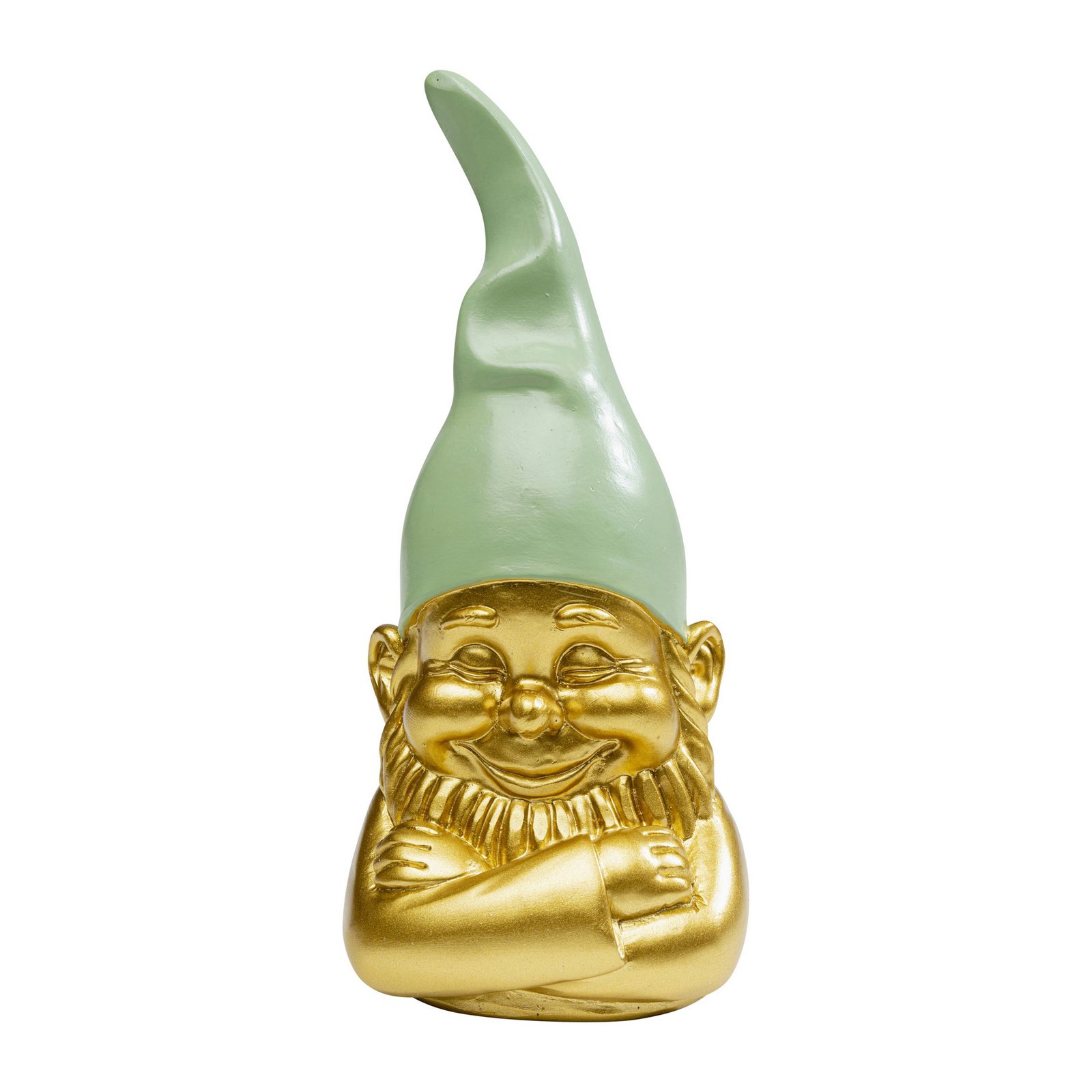 KARE decorative figure dwarf green/gold-coloured, height 21 cm, polyresin