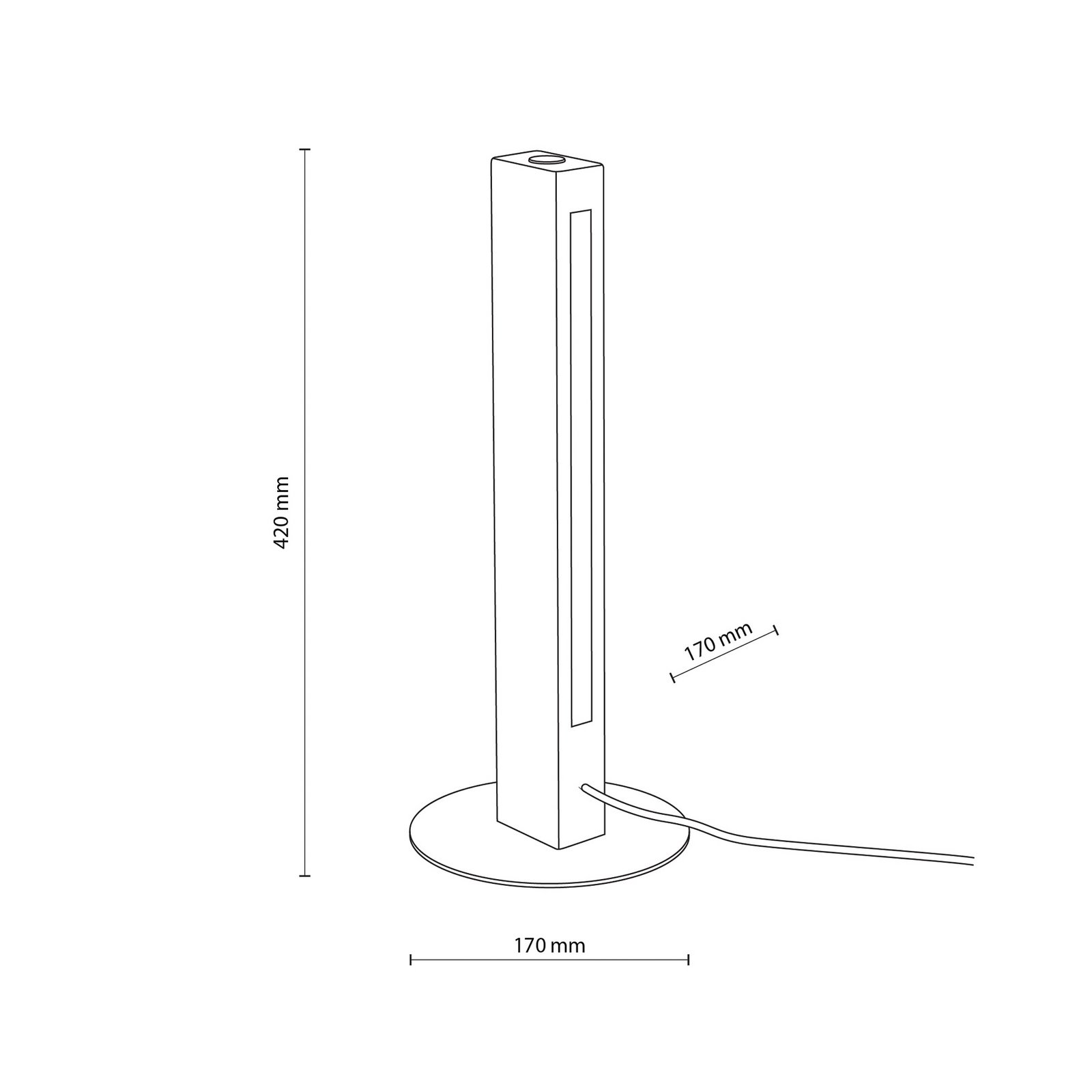 LED wooden table lamp Teo, pine, 42 cm, touch dimmer