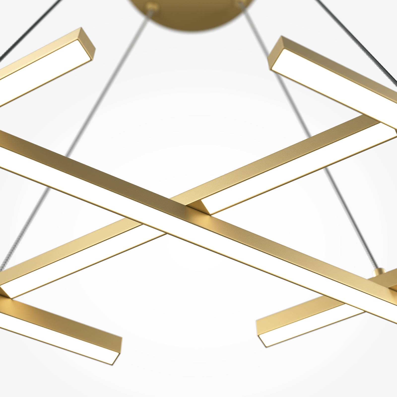 Lampa wisząca LED Maytoni Halo, kolor mosiądz, długość 103,5 cm