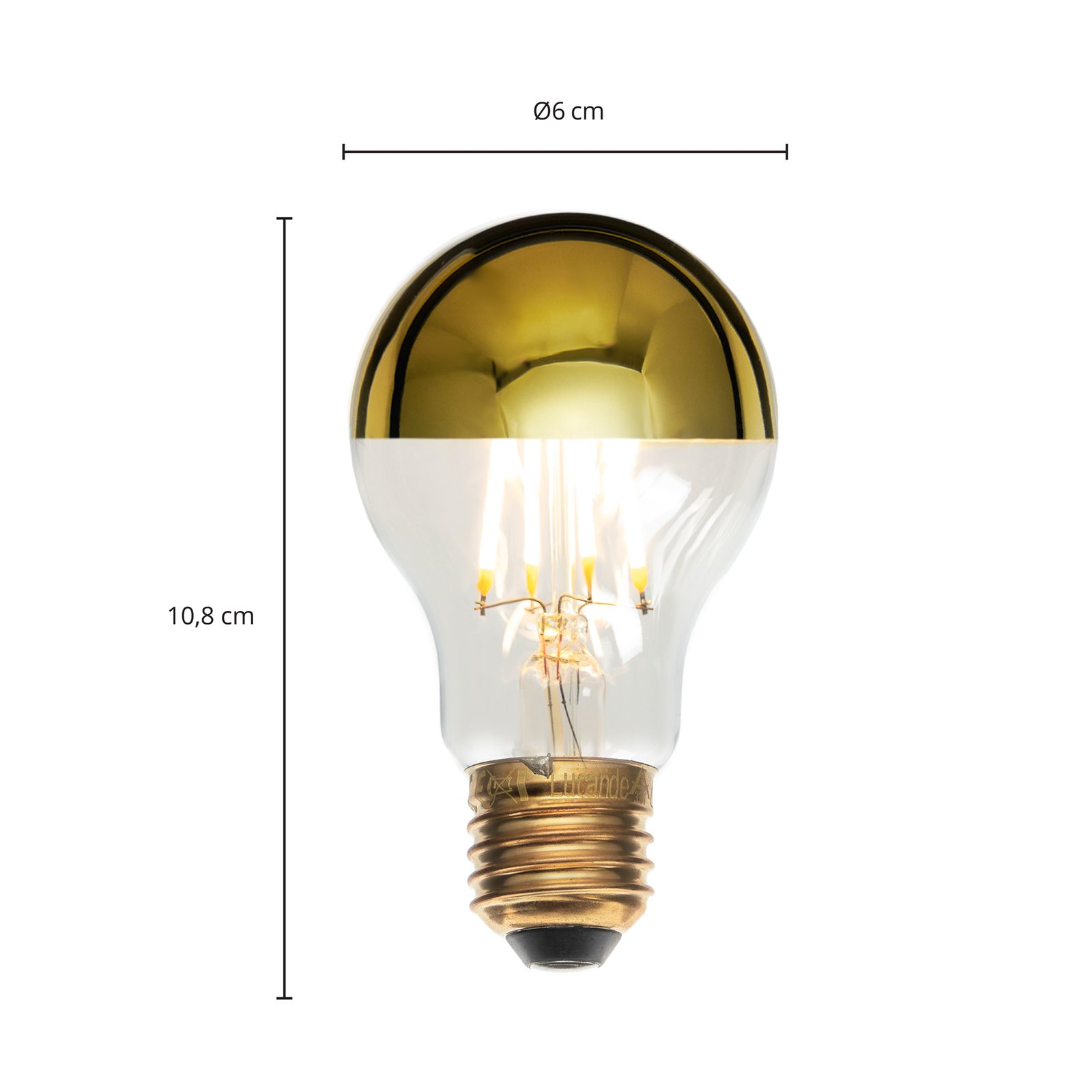 E27 3,5W LED-Kopfspiegellampe A60, 2700K gold