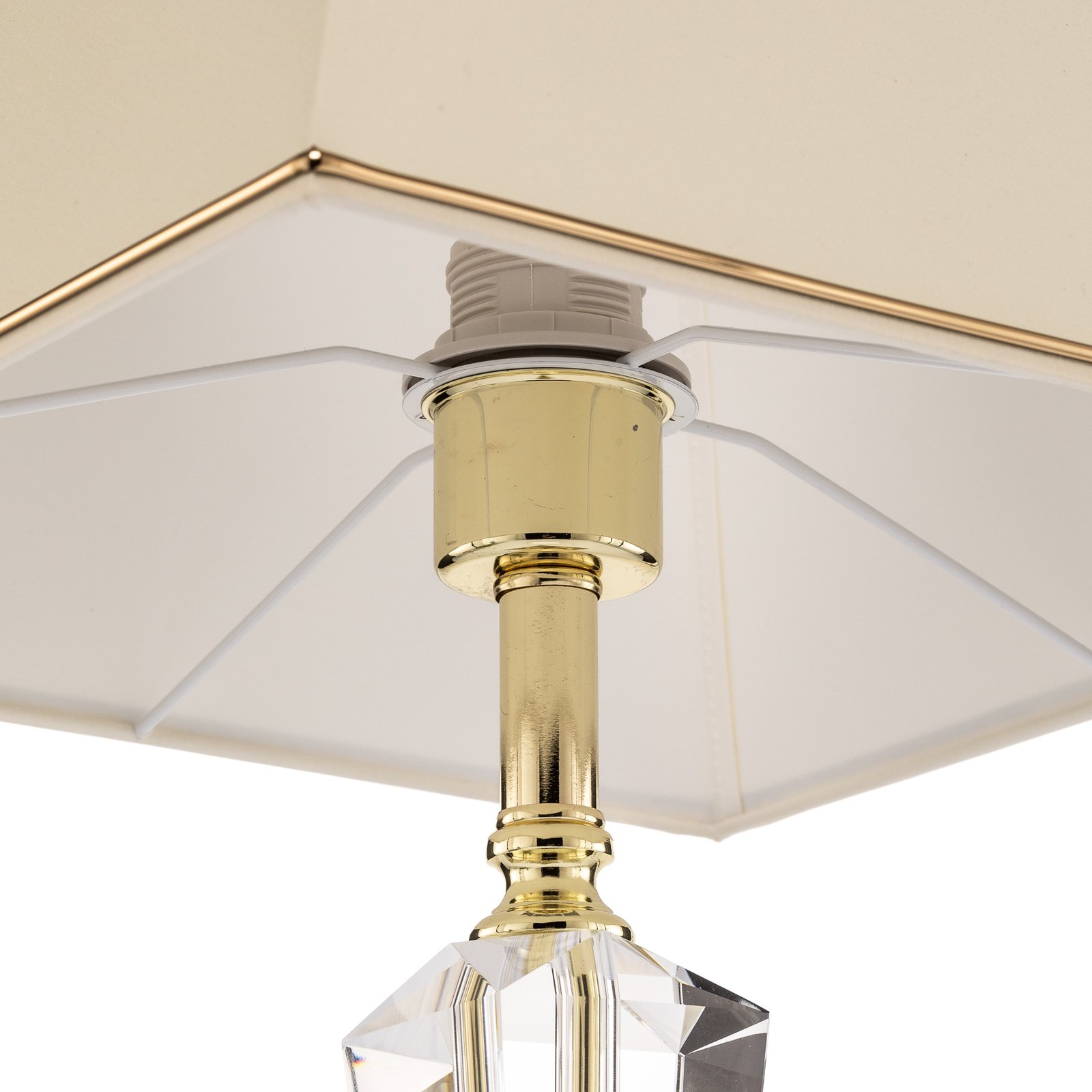 Veronique table lamp, narrow base, cream/gold